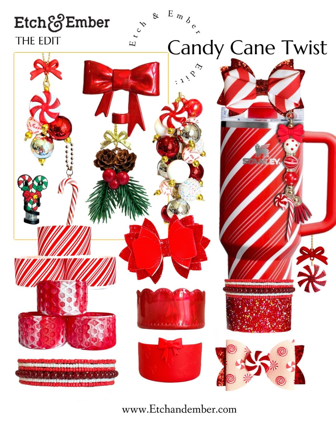 Deluxe Candy Cane Straw Topper - The Nifty Little Finds - Deluxe Straw Topper - The Nifty Little Finds