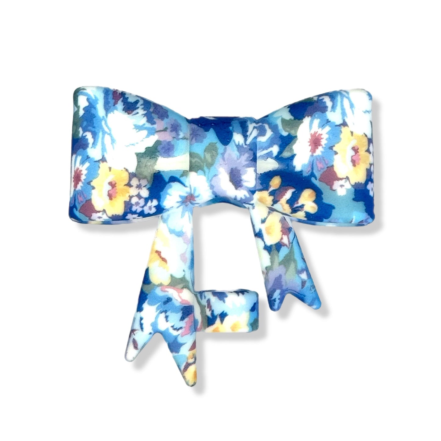 Blue Floral 3D Bow Straw Topper - The Nifty Little Finds - 3D Bow Straw Topper - The Nifty Little Finds