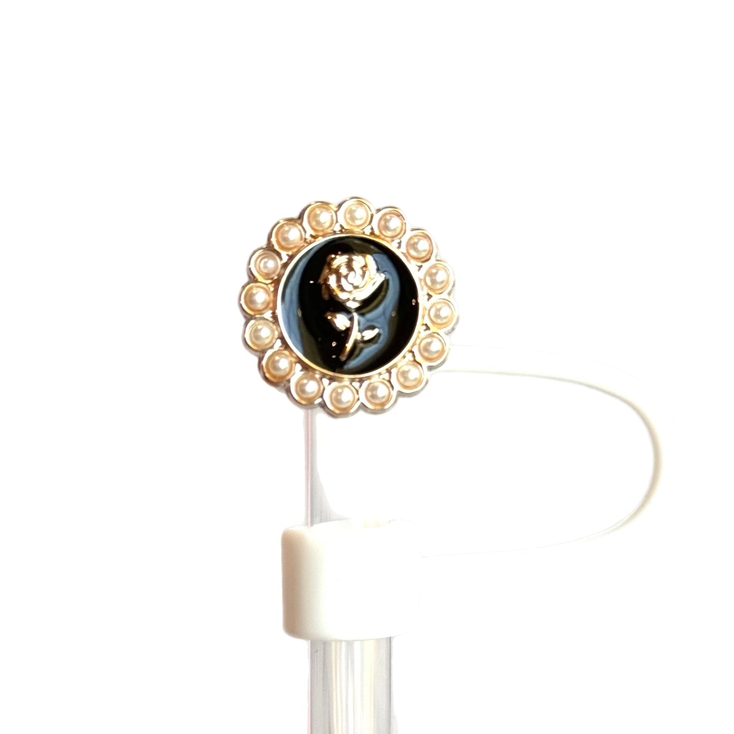 PEARL & DIAMONDS STRAW TOPPER - Tumbler Handle Charm - The Nifty Little Finds - Charm - The Nifty Little Finds