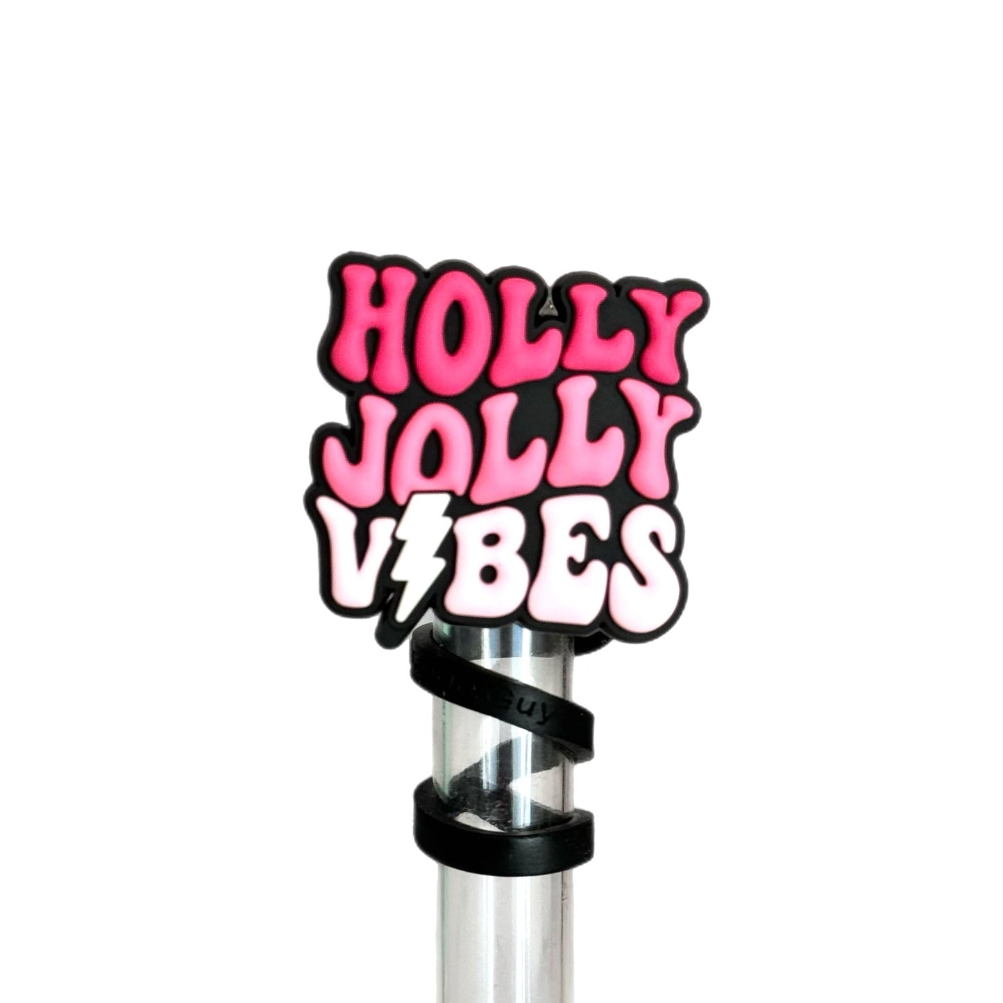 Holly Jolly Vibes Straw Topper - The Nifty Little Finds - The Nifty Little Finds