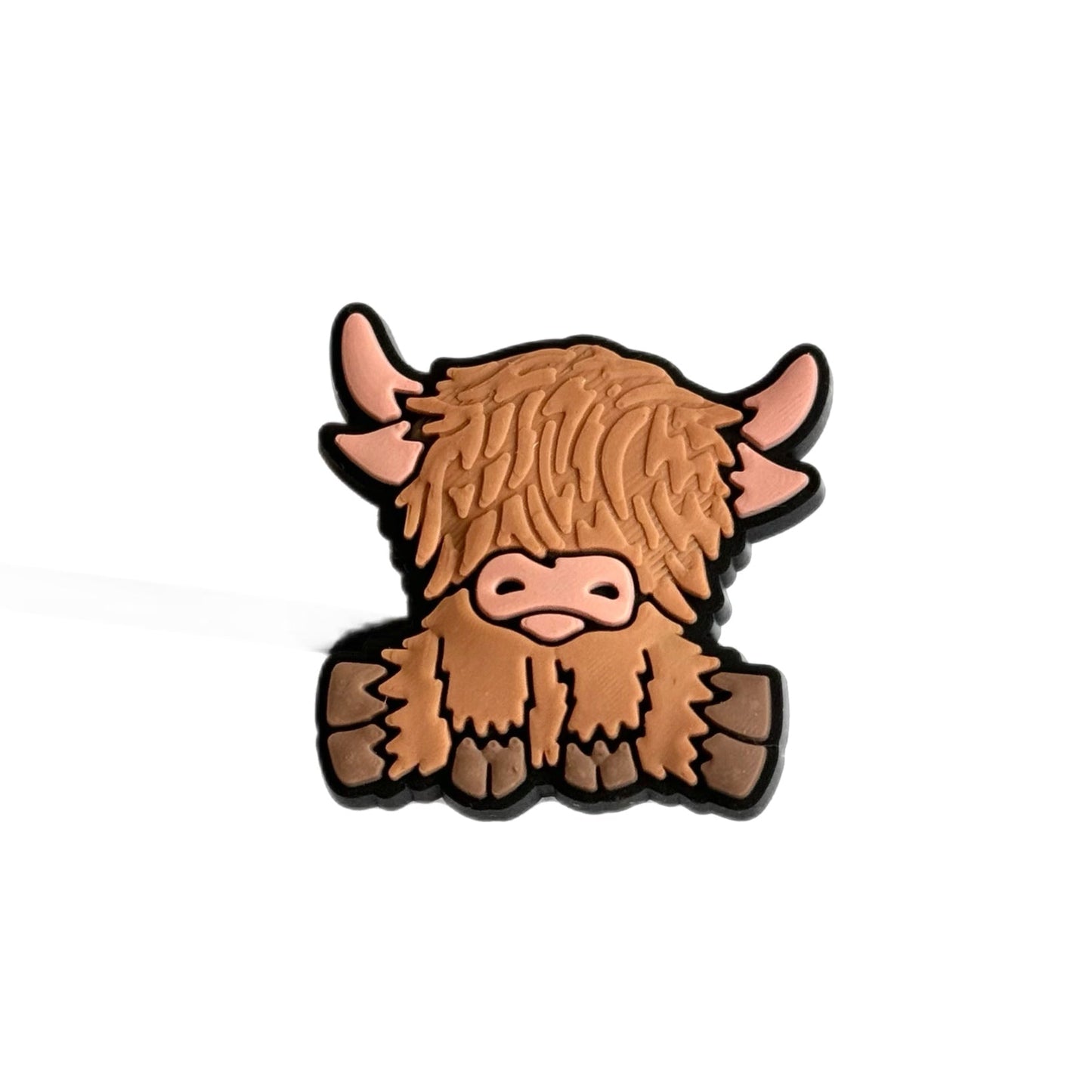 Highland Cow Straw Topper black white - The Nifty Little Finds - The Nifty Little Finds