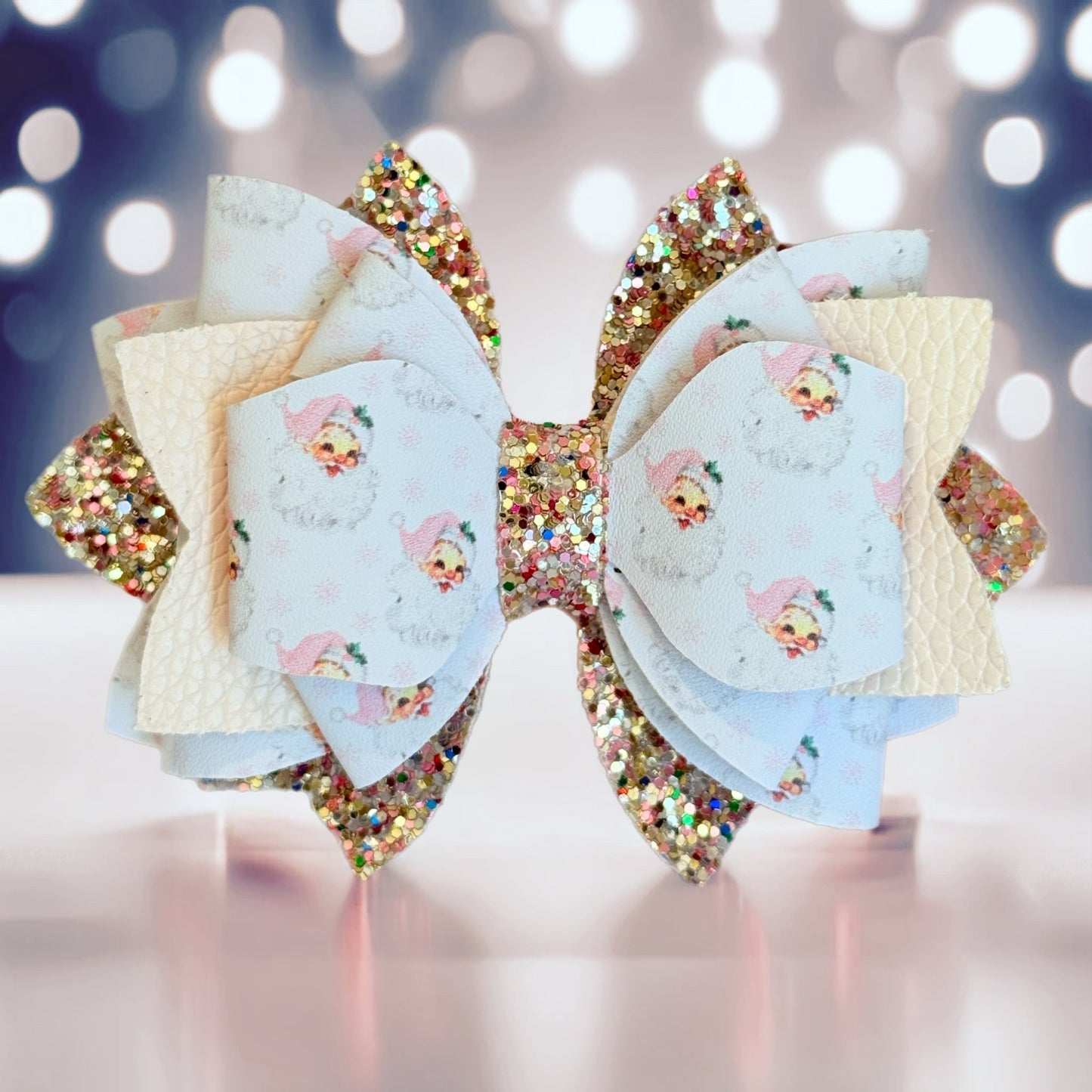 Vintage Santa Glitter Tumbler Bow - The Nifty Little Finds - Bow - The Nifty Little Finds