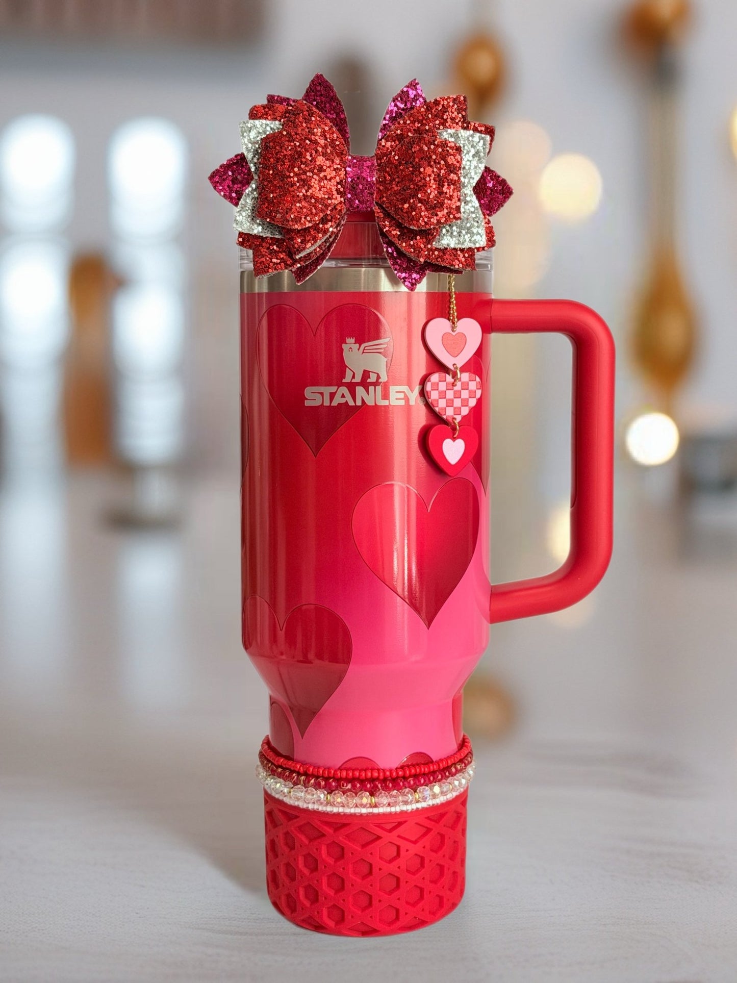 Triple Heart Crush Charm - Tumbler Handle Charm - The Nifty Little Finds - Charm - The Nifty Little Finds