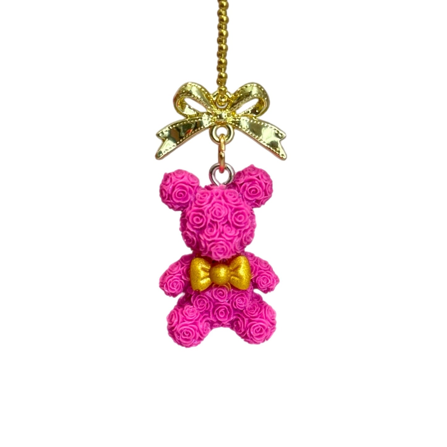 Coquette Floral Teddy Bear Charm - Tumbler Handle Charm - The Nifty Little Finds - Charm - The Nifty Little Finds