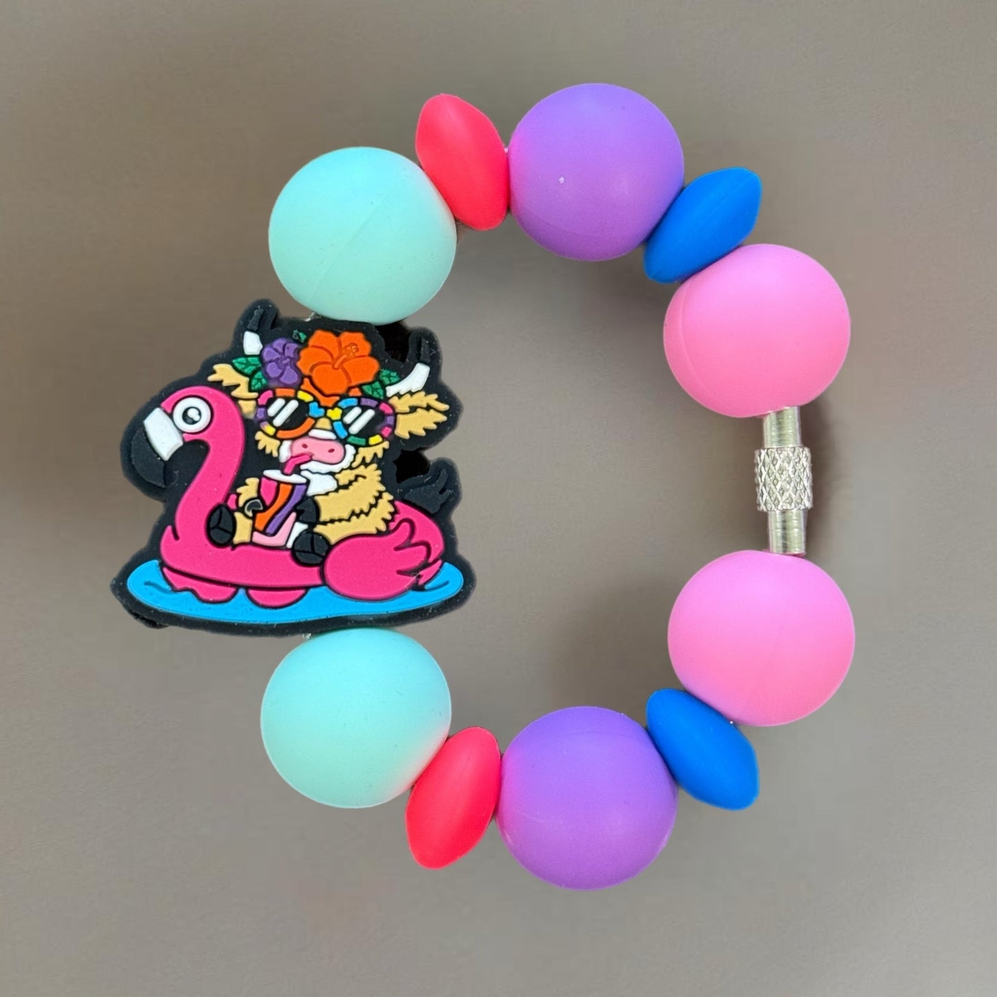 Tropi-cow Vibes Handle Bracelet - Tumbler Handle Charm - The Nifty Little Finds - Charm - The Nifty Little Finds