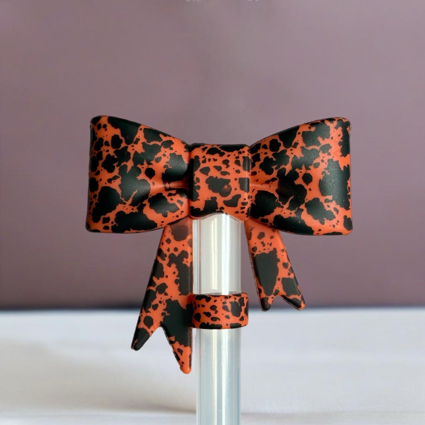 Rust Cowhide 3D Bow Straw Topper - The Nifty Little Finds - 3D Bow Straw Topper - The Nifty Little Finds