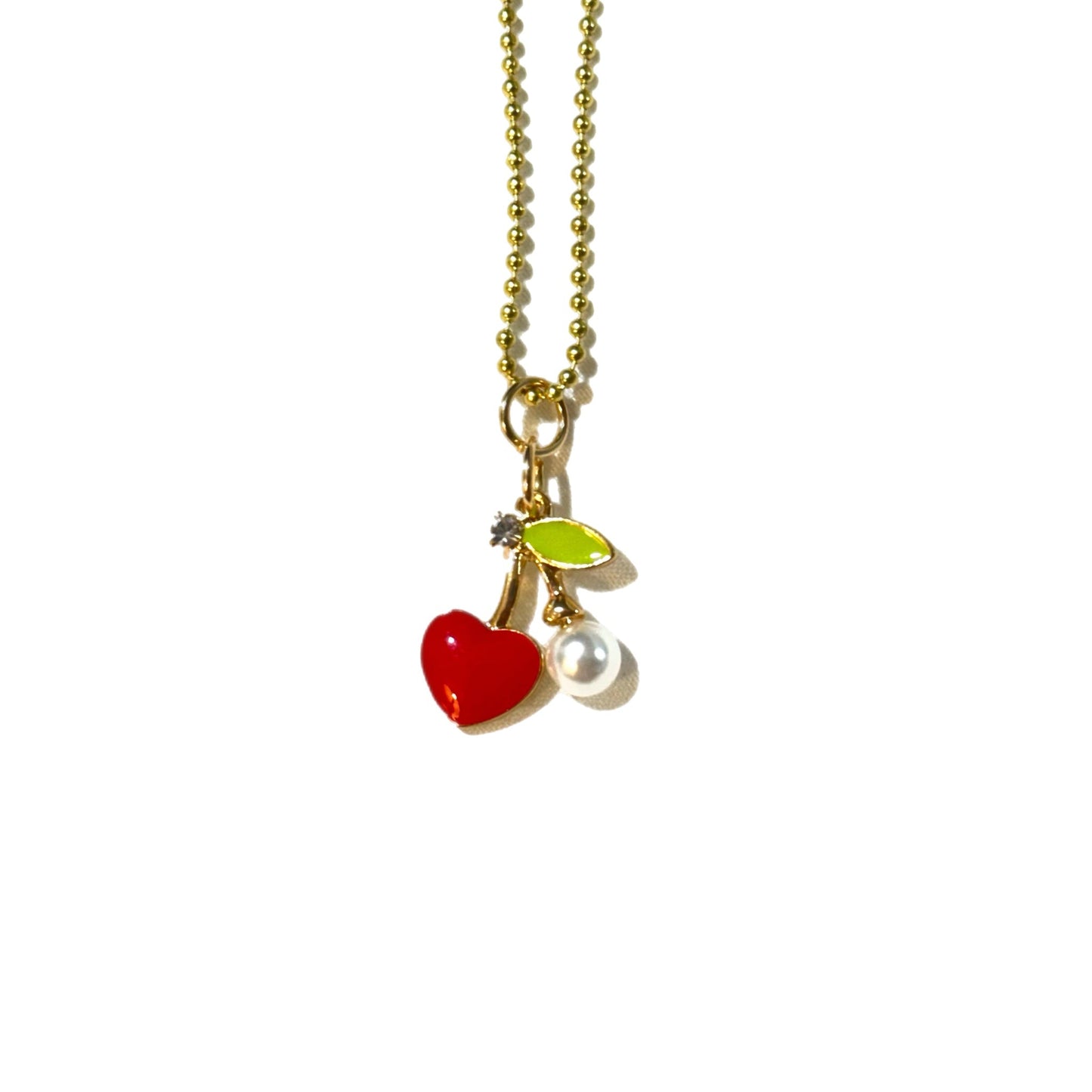 Tiny Pearl Cherry Charm - Tumbler Handle Charm - The Nifty Little Finds - Charm - The Nifty Little Finds