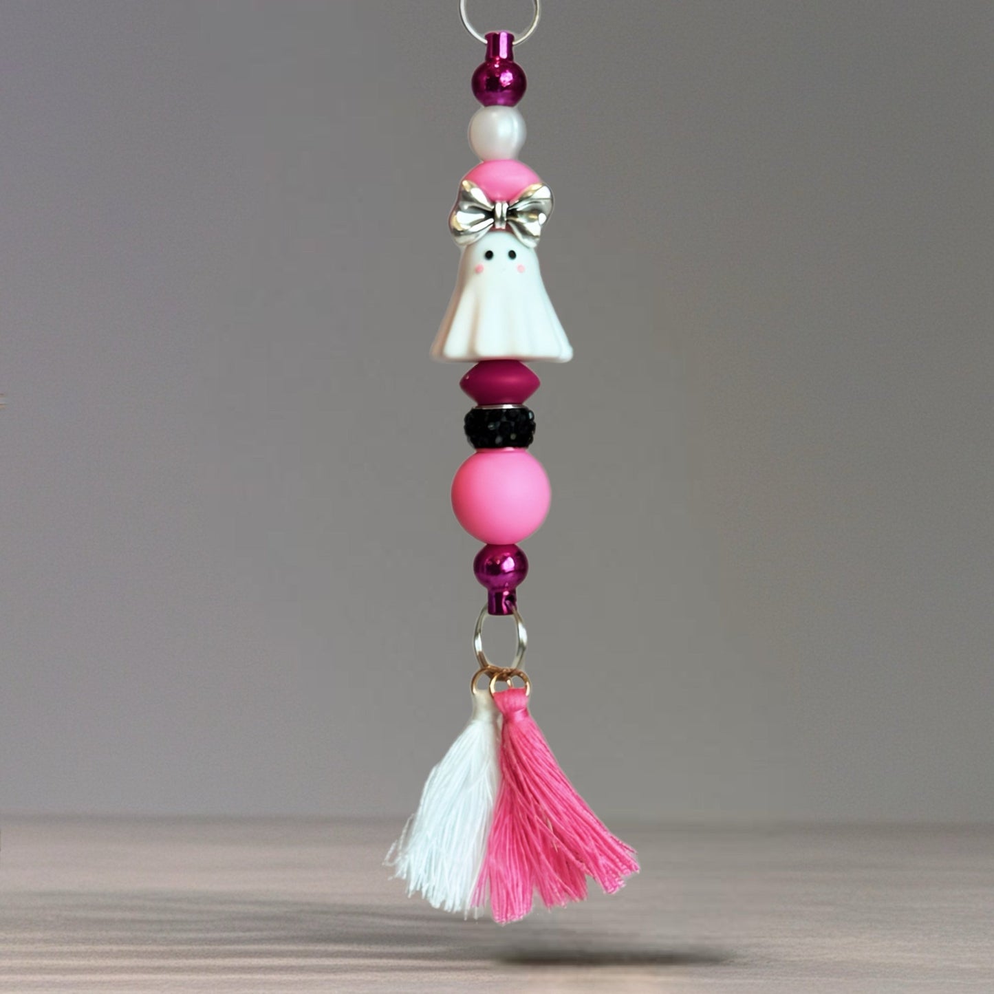 Pink Ghost Bar Charm - Tumbler Handle Charm - The Nifty Little Finds - Charm - The Nifty Little Finds