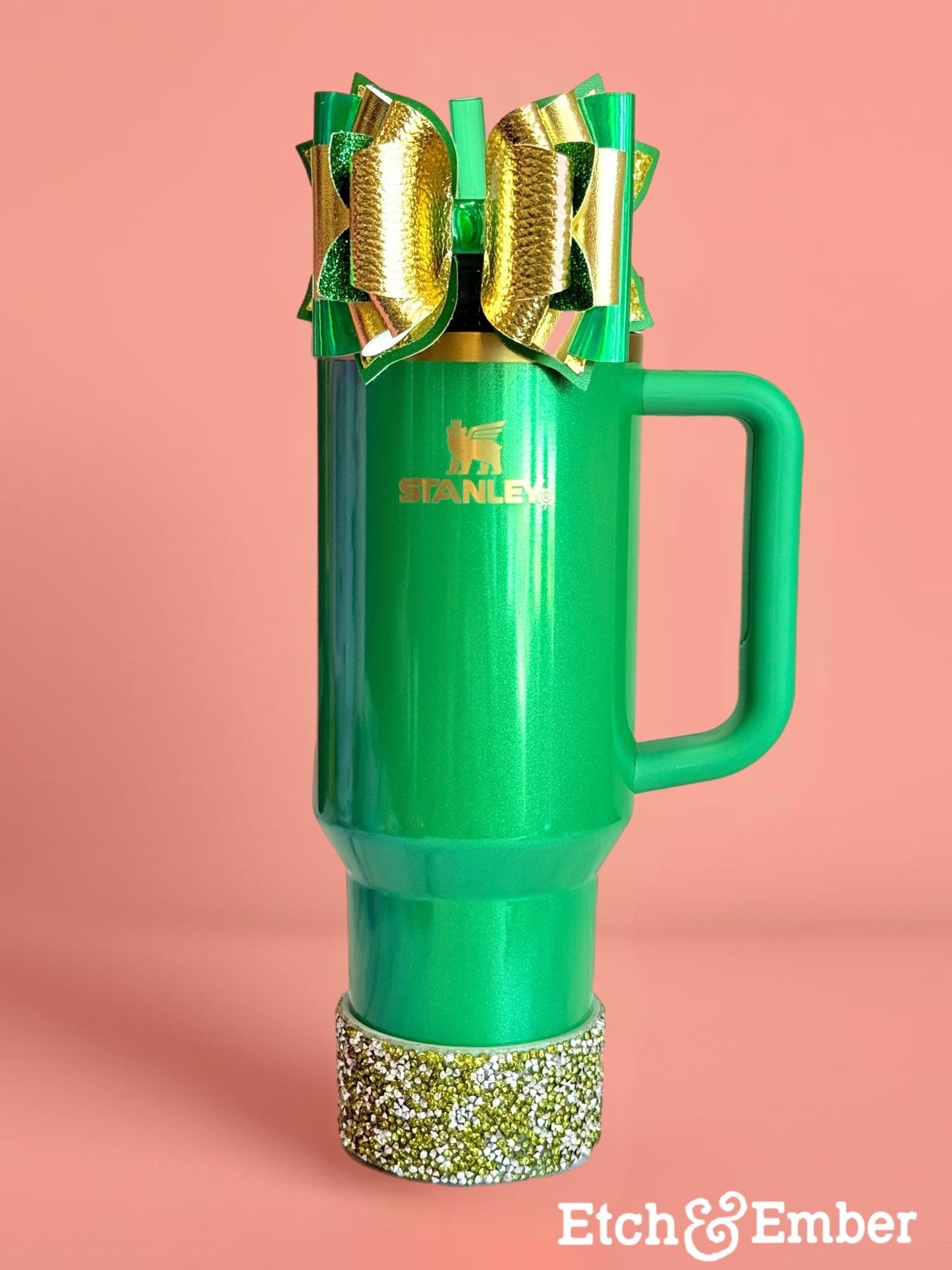 Green & Gold Tumbler Bow - The Nifty Little Finds - Bow - The Nifty Little Finds