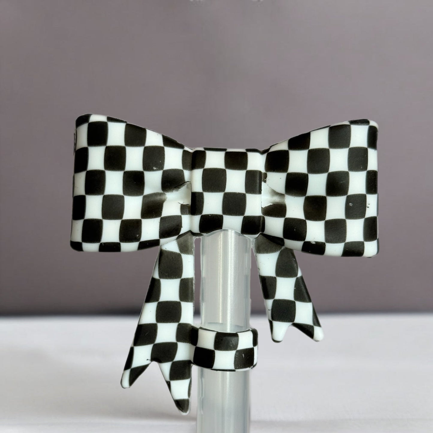 Checkers 3D Bow Straw Topper - The Nifty Little Finds - 3D Bow Straw Topper - The Nifty Little Finds