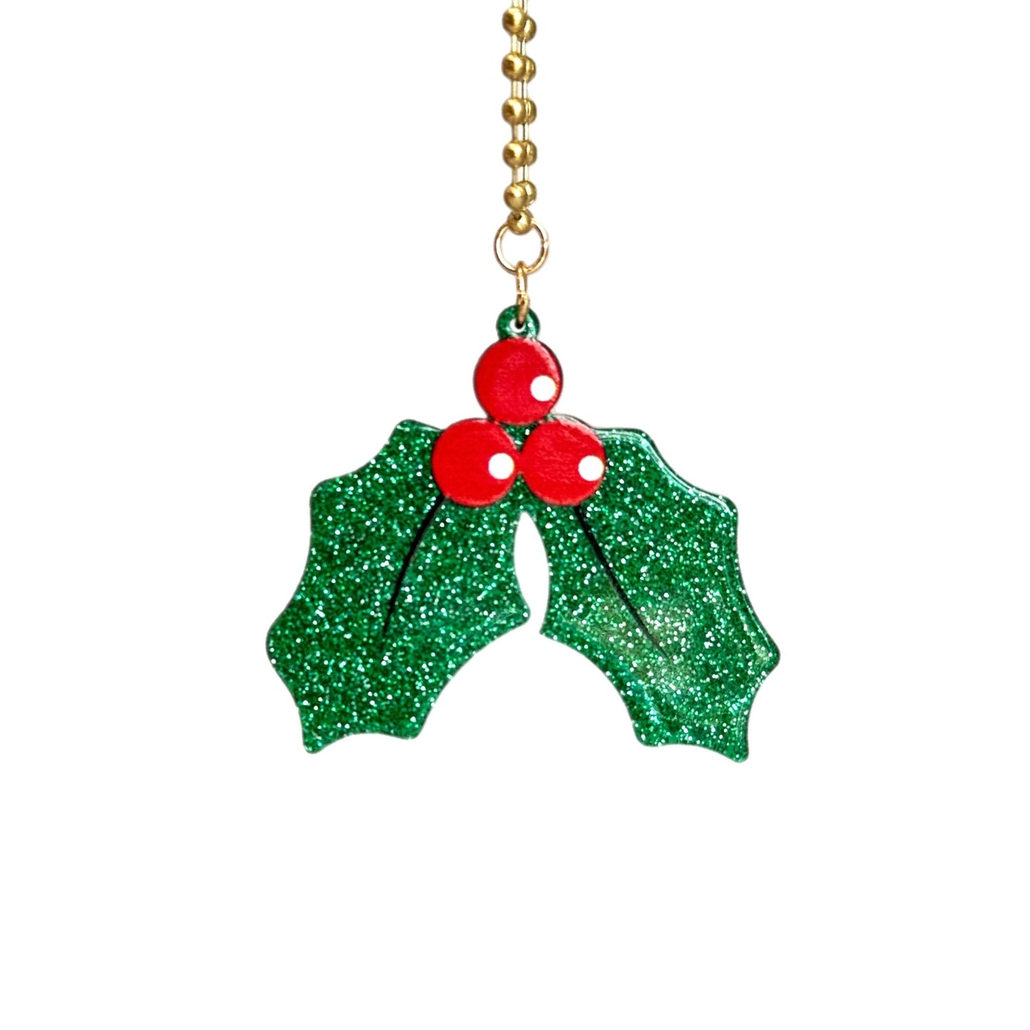 Glitter & Holly Charm - Tumbler Handle Charm - The Nifty Little Finds - Charm - The Nifty Little Finds