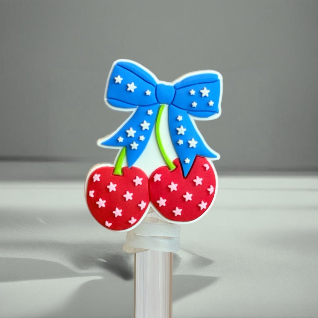 Star-Spangled Cherries Straw Topper - The Nifty Little Finds - The Nifty Little Finds