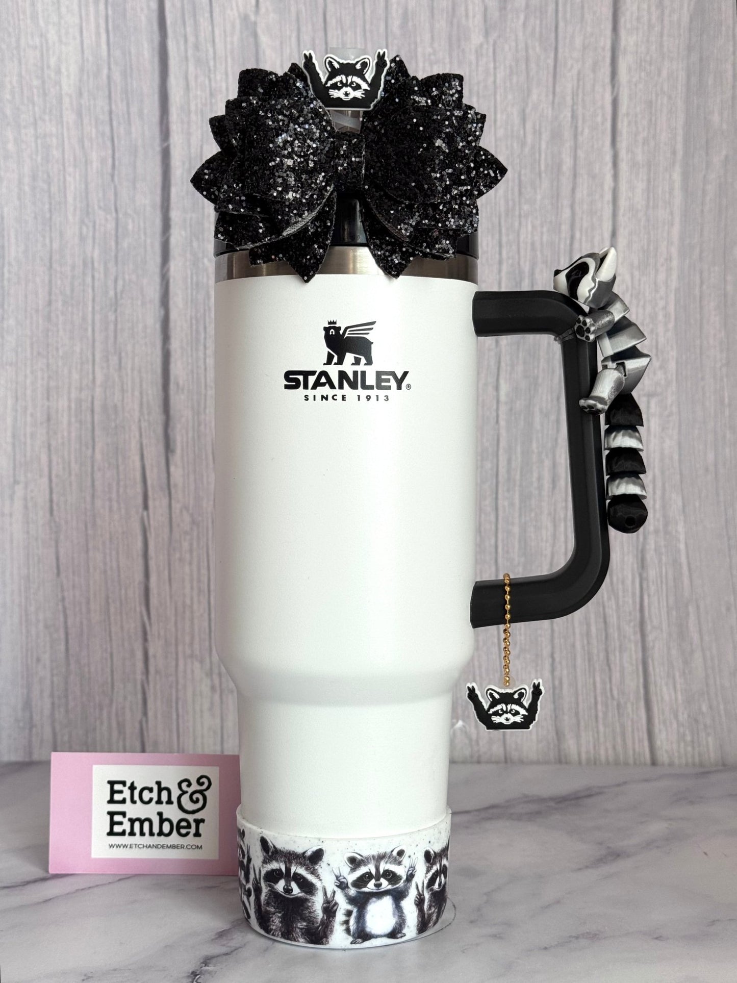 TRASH PANDA Raccoon Charm - Tumbler Handle Charm - The Nifty Little Finds - Charm - The Nifty Little Finds