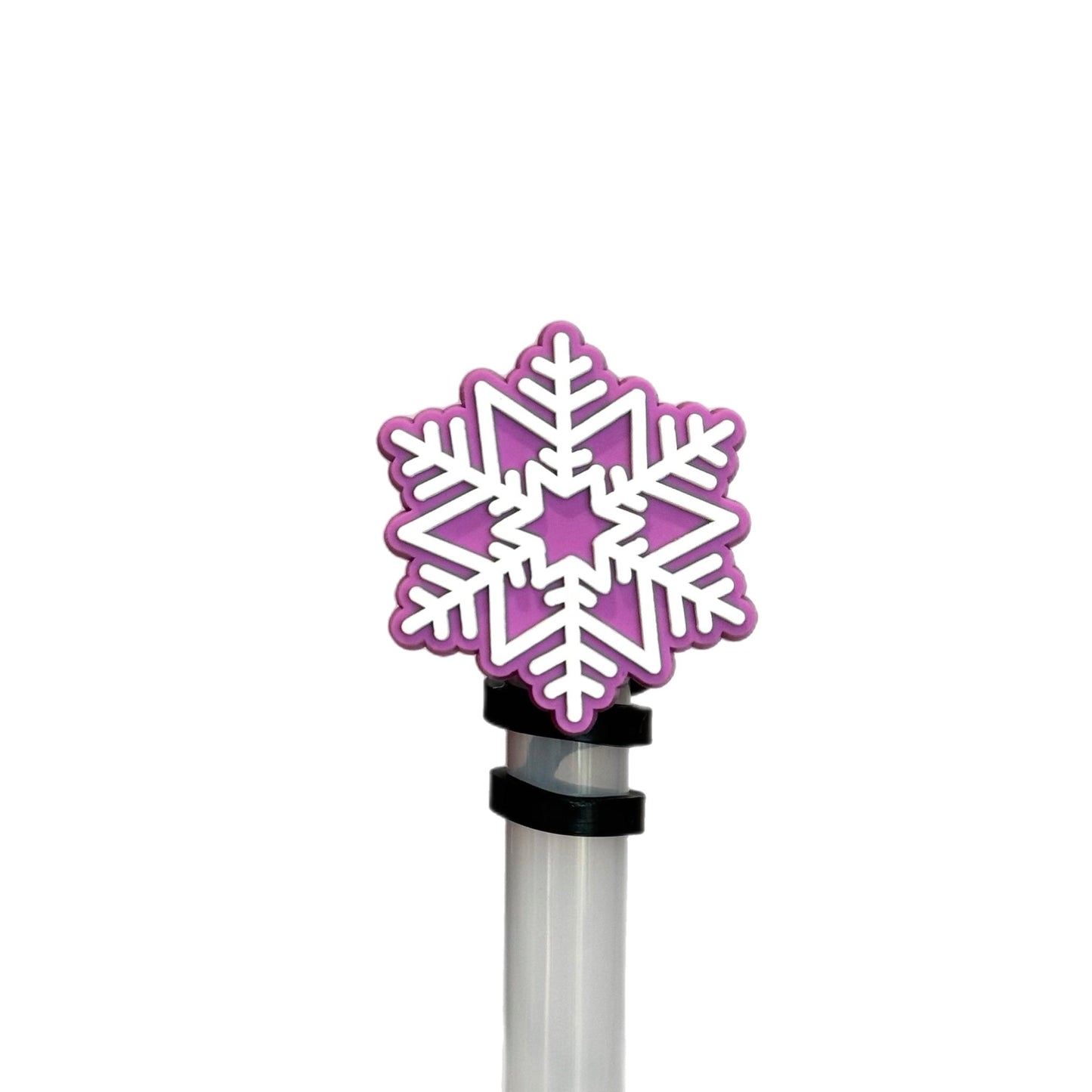 Snowflake Winter Straw Topper- Blue White - The Nifty Little Finds - The Nifty Little Finds