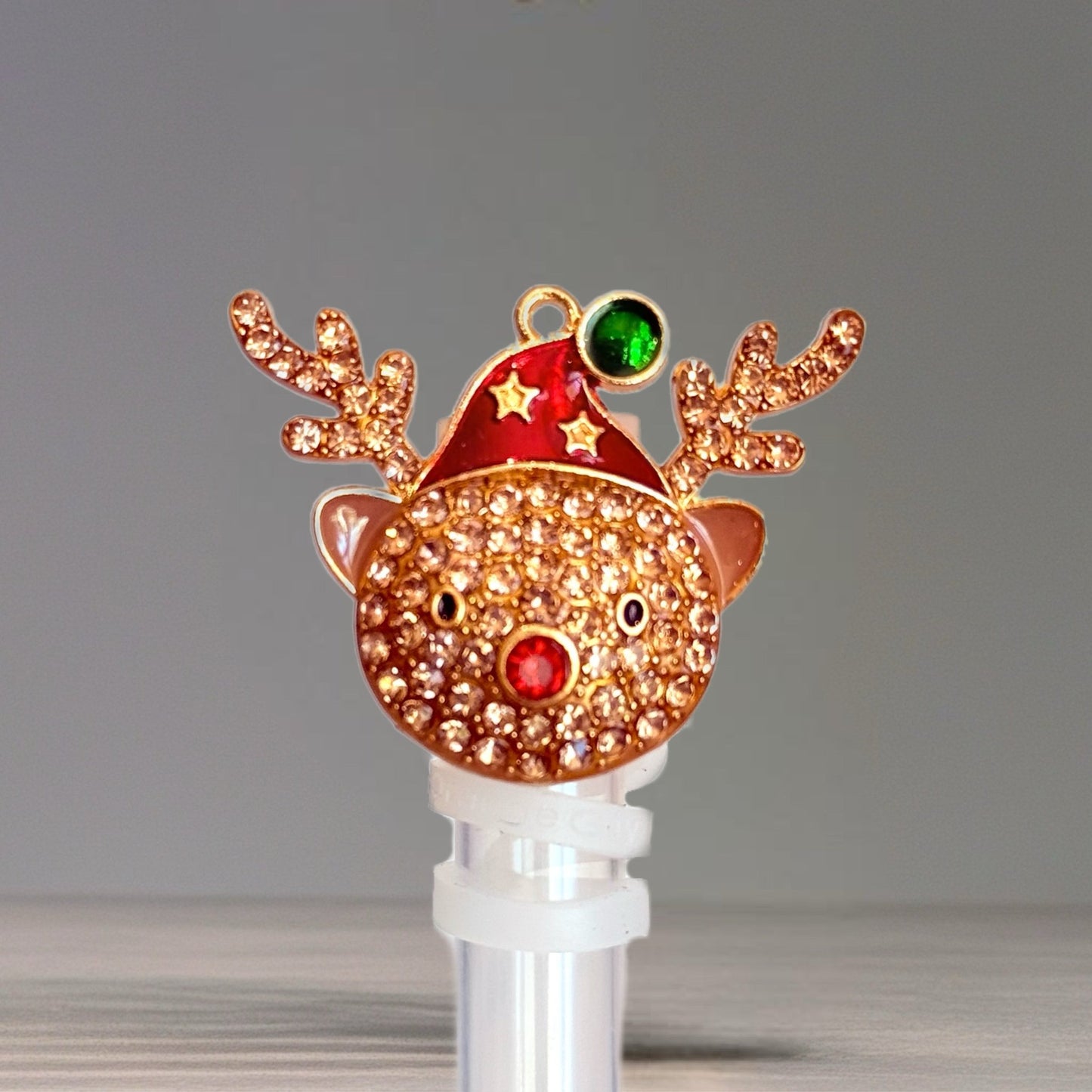 Rudolph Bling Deluxe Straw Topper - The Nifty Little Finds - Deluxe Straw Topper - The Nifty Little Finds