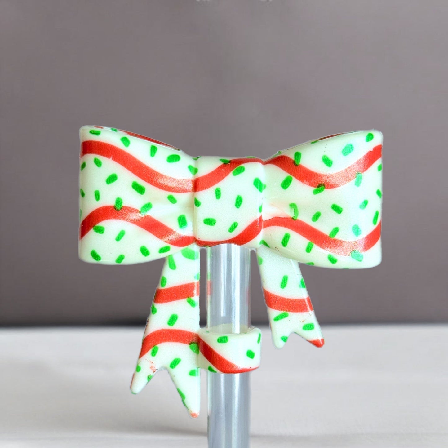 Christmas Cakes 3D Bow Straw Topper - The Nifty Little Finds - 3D Bow Straw Topper - The Nifty Little Finds