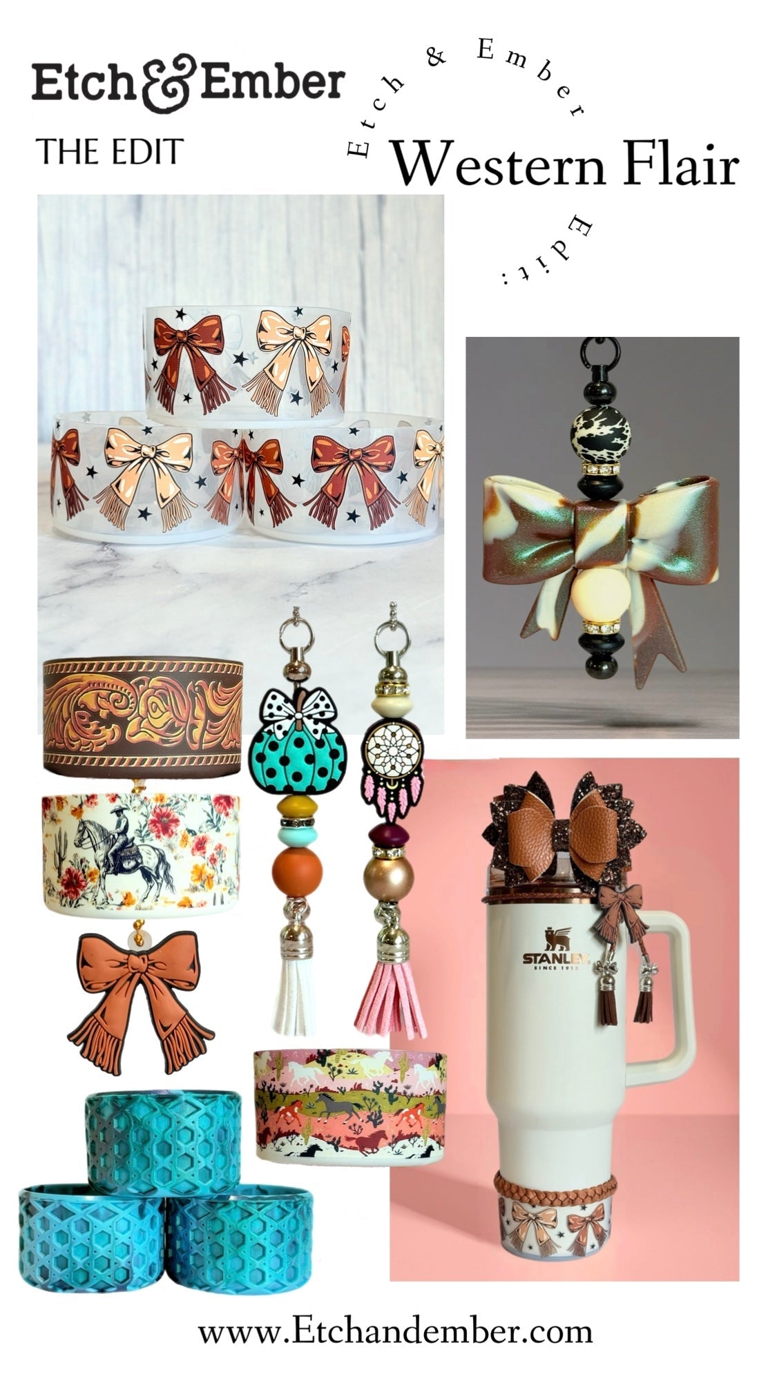 Rust Aztec 3D Bow Straw Topper - The Nifty Little Finds - 3D Bow Straw Topper - The Nifty Little Finds