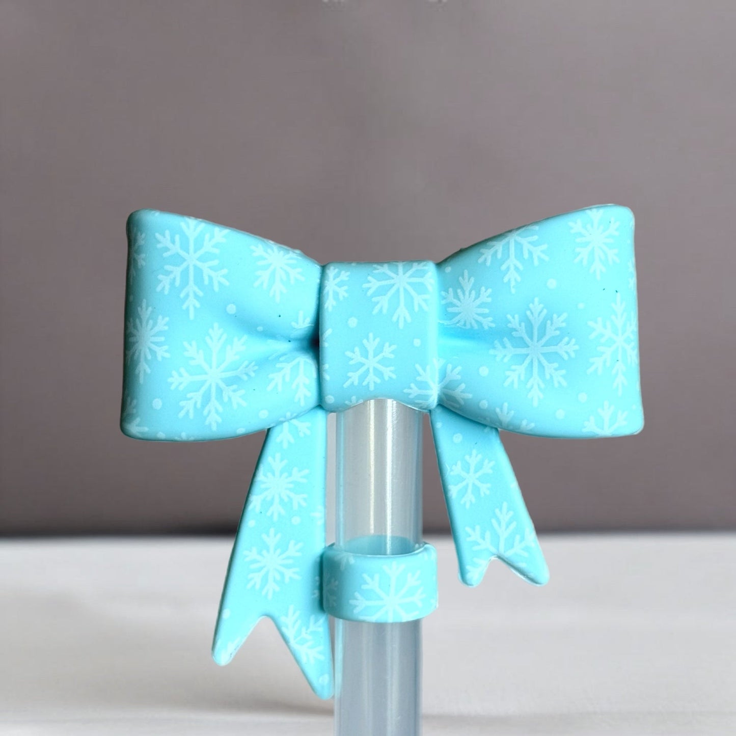 Blue Snowflake 3D Bow Straw Topper - The Nifty Little Finds - 3D Bow Straw Topper - The Nifty Little Finds