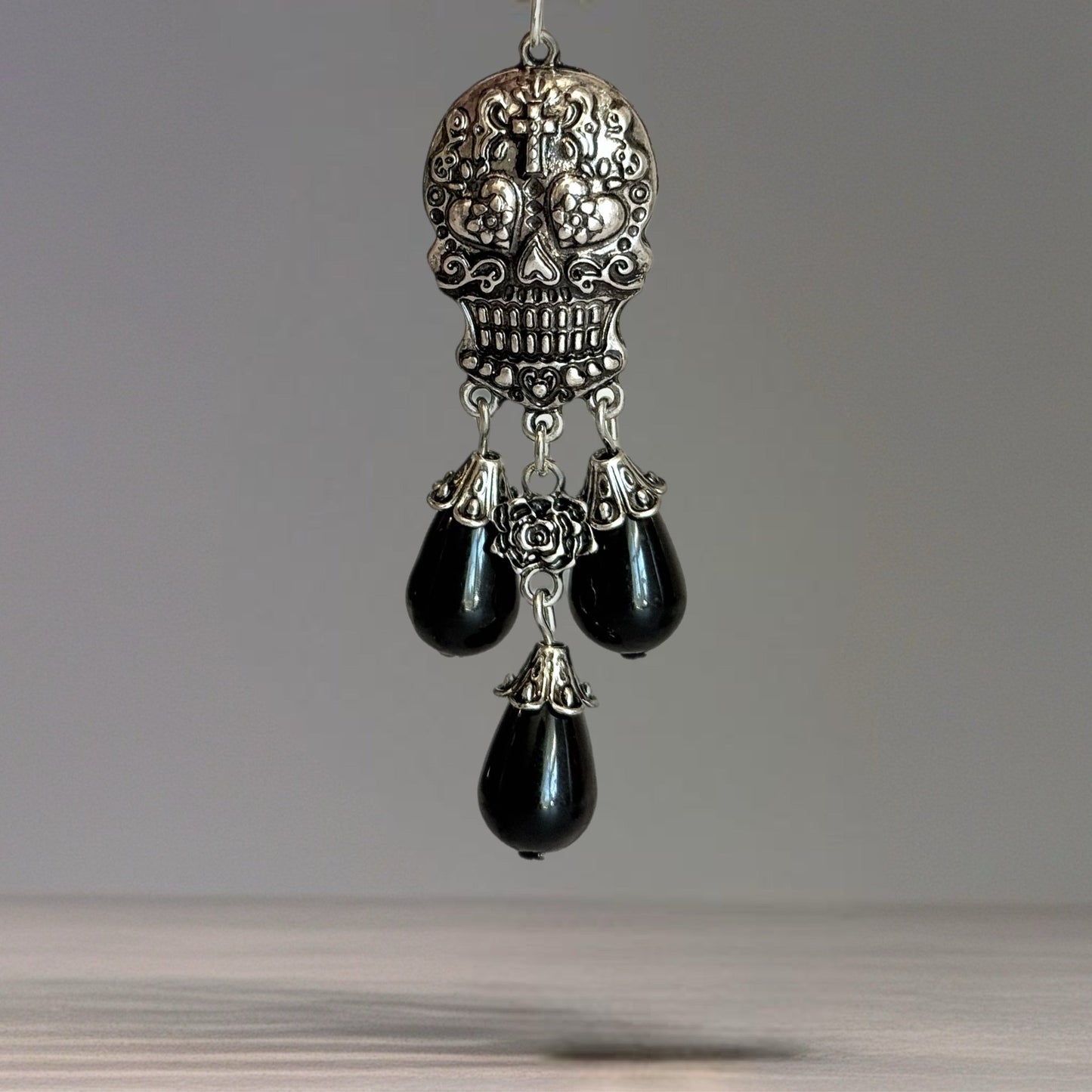 Gothic Sugar Skull Skeleton Charm - Tumbler Handle Charm - The Nifty Little Finds - Charm - The Nifty Little Finds