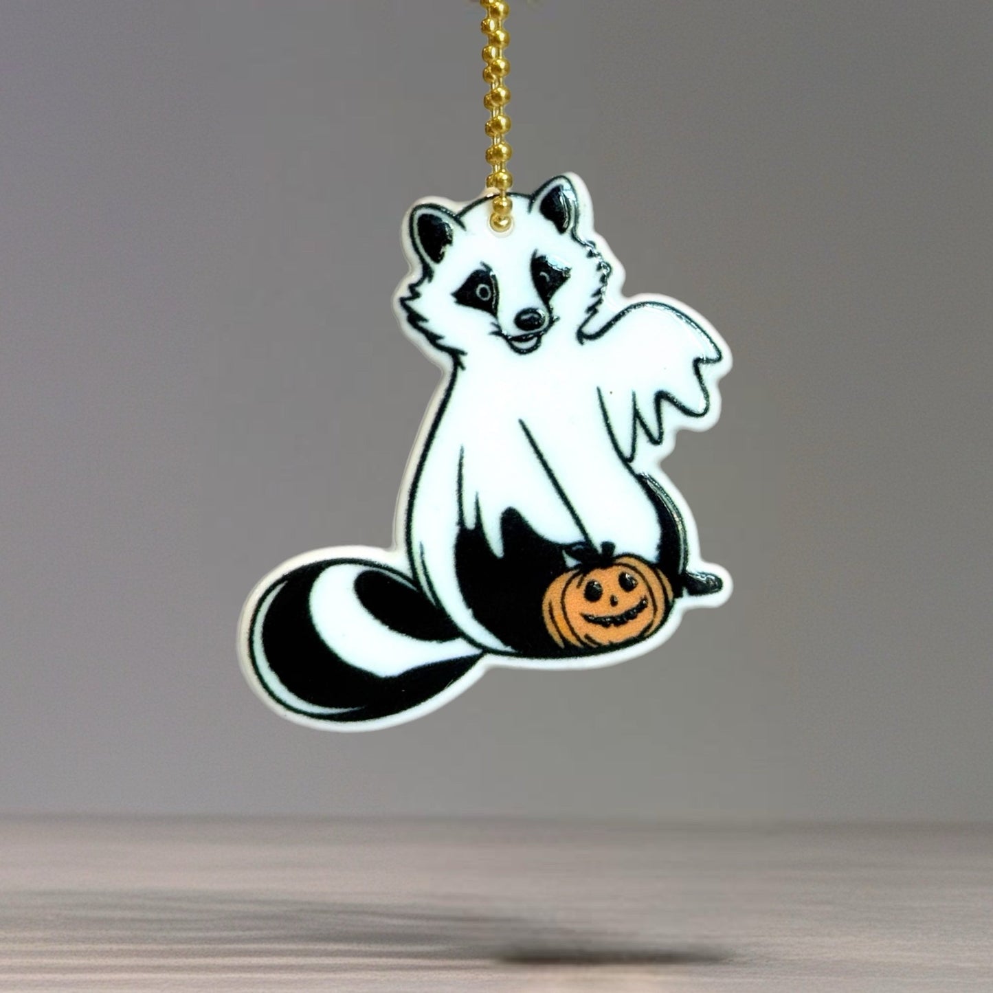 Ghost Raccoon Halloween Charm - Tumbler Handle Charm - The Nifty Little Finds - Charm - The Nifty Little Finds