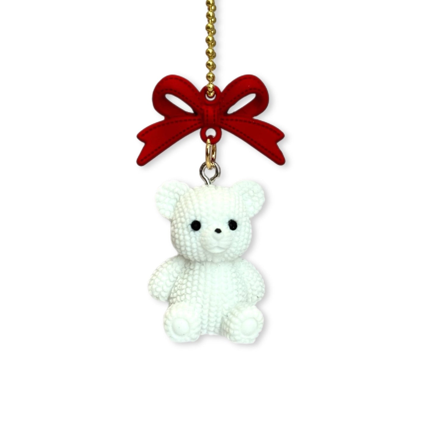Coquette White Teddy Bear Charm - Tumbler Handle Charm - The Nifty Little Finds - Charm - The Nifty Little Finds