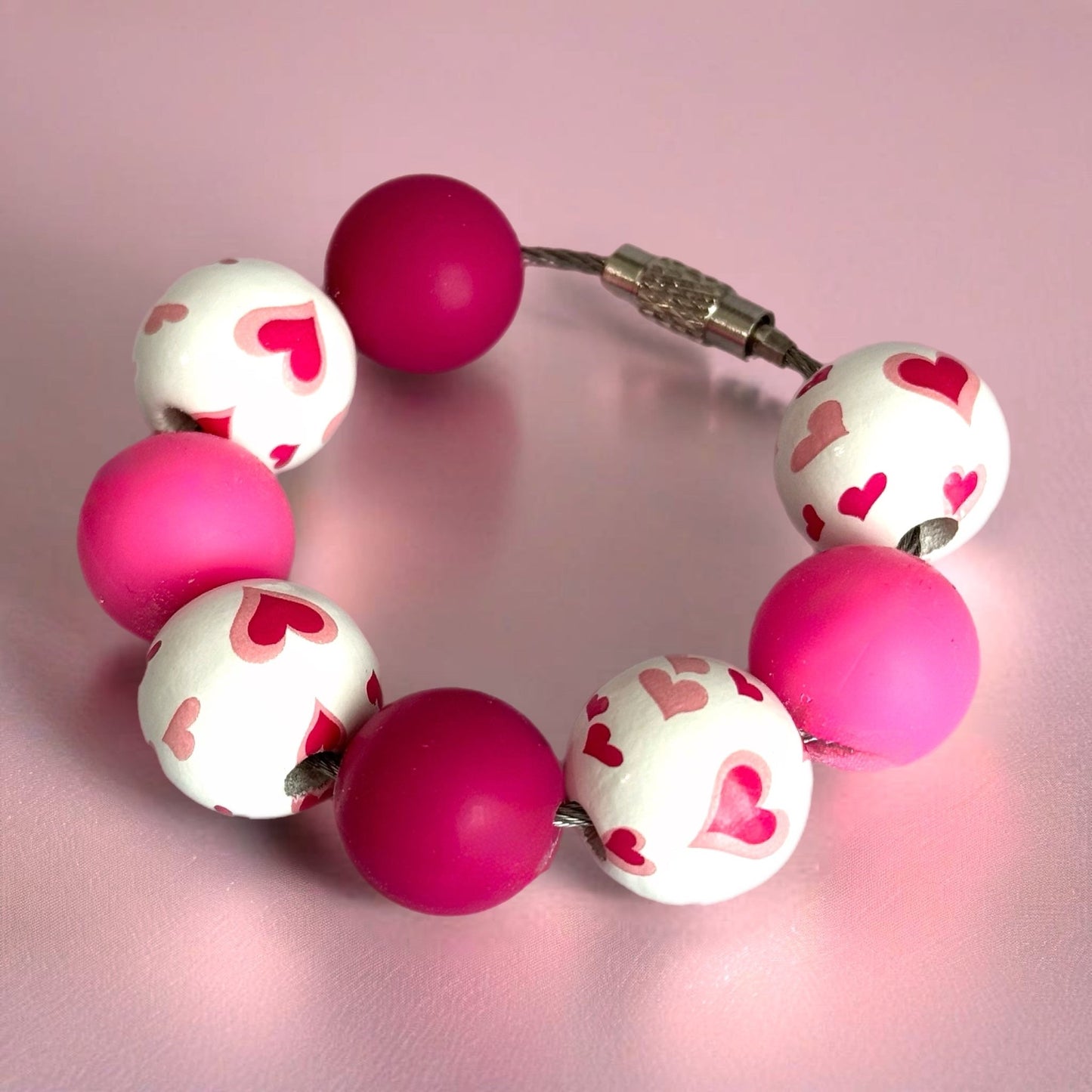 Pink Hearts Handle Bracelet - Tumbler Handle Charm - The Nifty Little Finds - Charm - The Nifty Little Finds