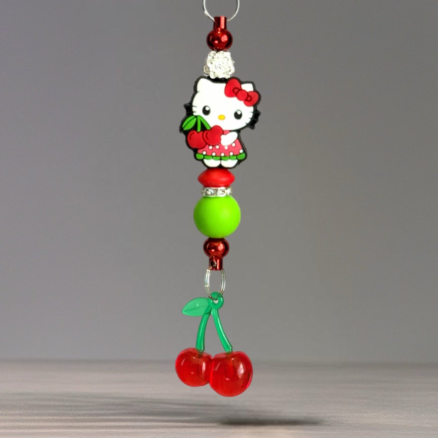 Cherry Cute Kitty Bar Charm - Tumbler Handle Charm - The Nifty Little Finds - Charm - The Nifty Little Finds