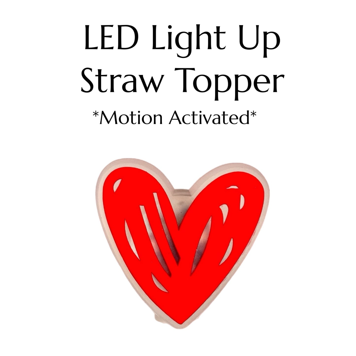 LED LIGHT UP HEART Straw Topper - The Nifty Little Finds - Deluxe Straw Topper - The Nifty Little Finds