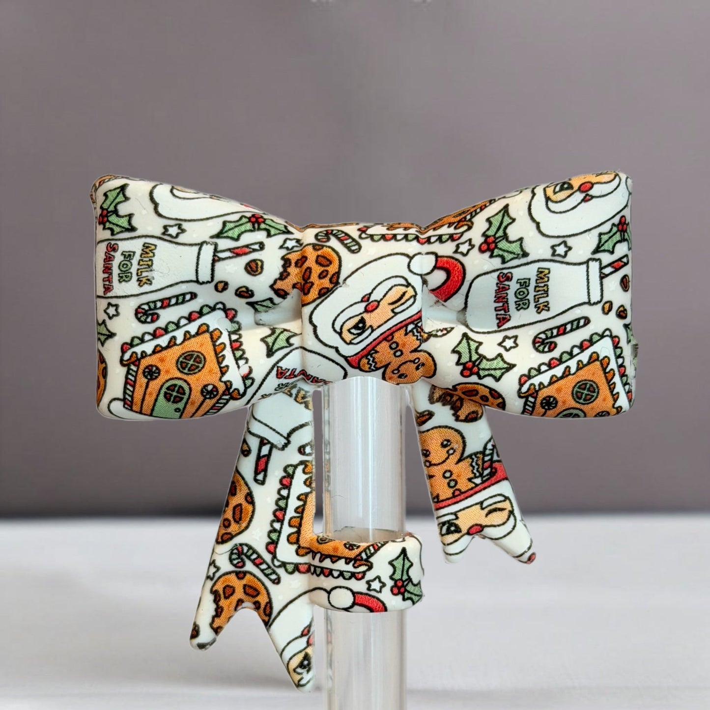 Cookies for Santa 3D Bow Straw Topper - The Nifty Little Finds - 3D Bow Straw Topper - The Nifty Little Finds