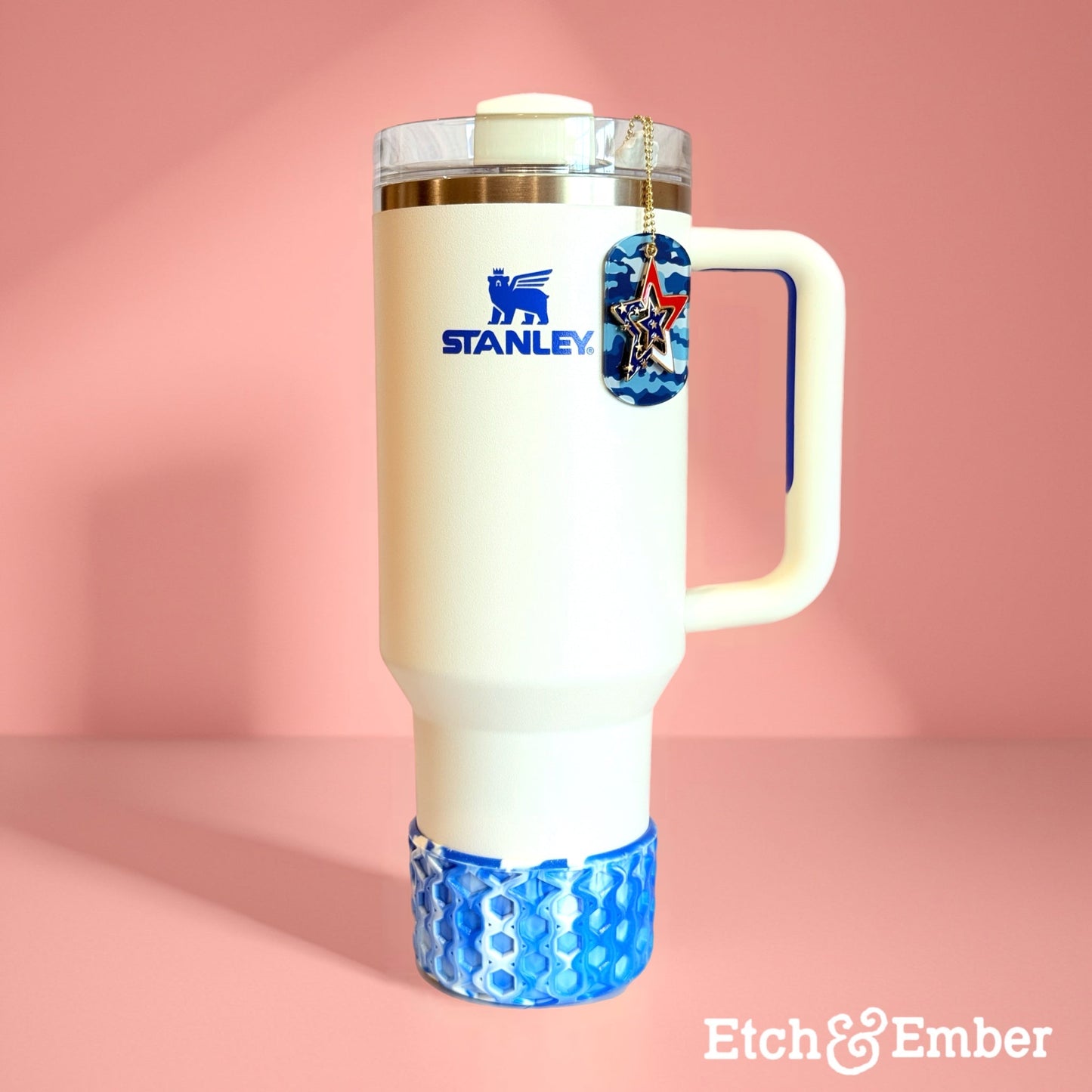 Blue Camo Freedom Charm - Tumbler Handle Charm - The Nifty Little Finds - Charm - The Nifty Little Finds