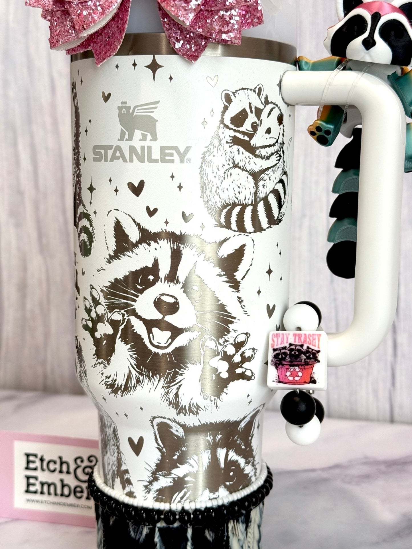 Stay Trashy Raccoon Bracelet - Tumbler Handle Charm - The Nifty Little Finds - Charm - The Nifty Little Finds
