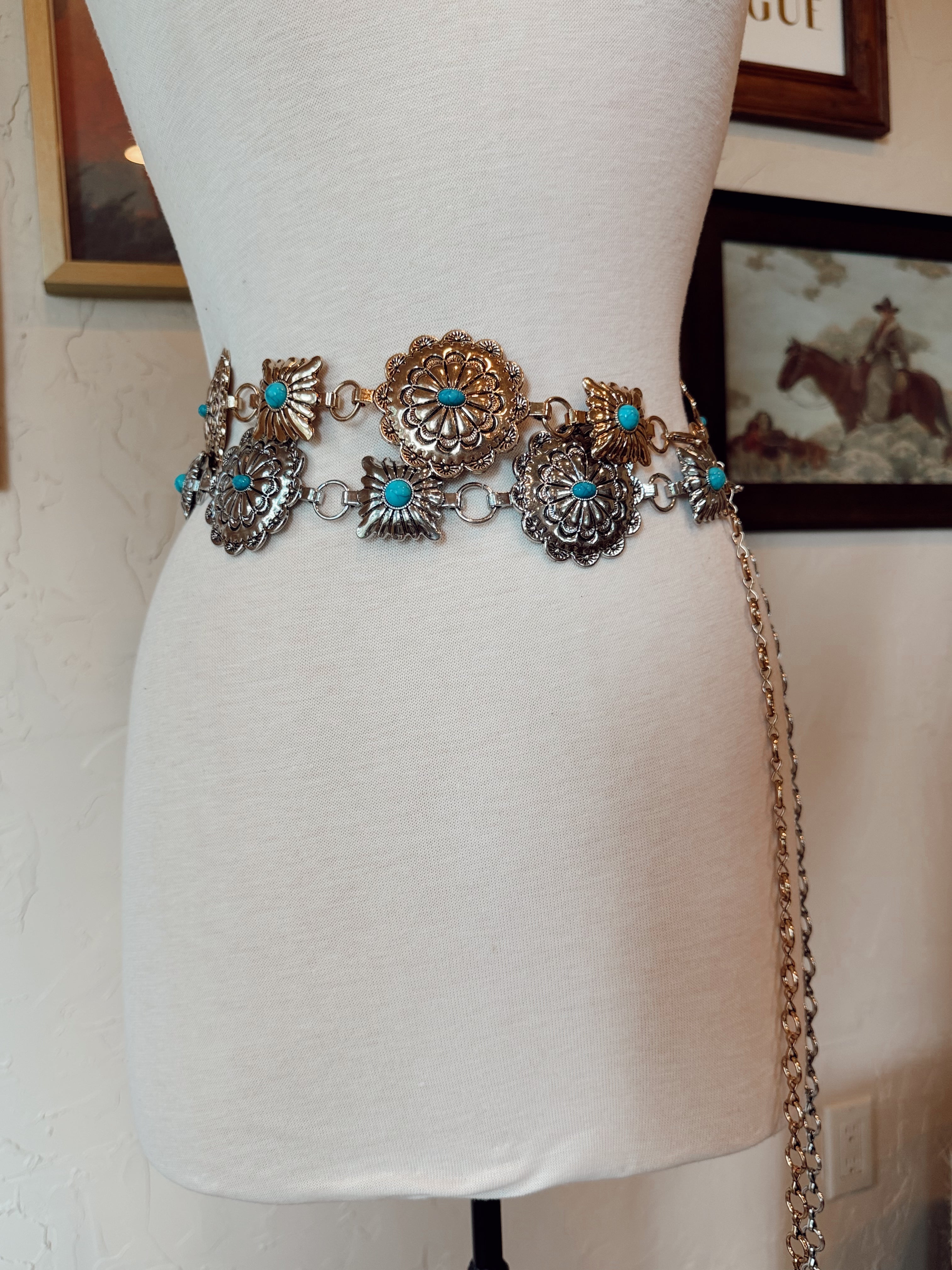 The Stevie Concho Belt in Silver