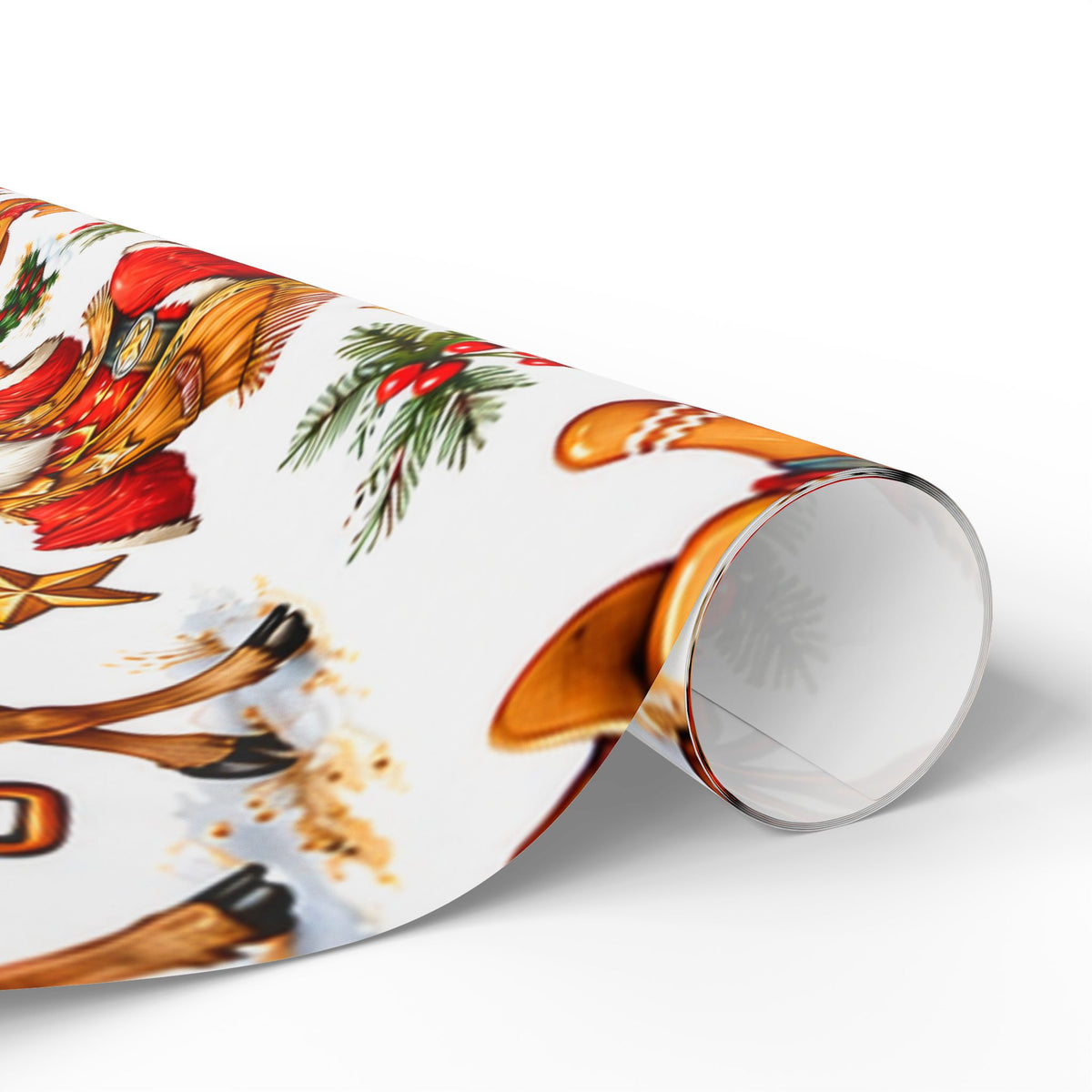 Cowboy Santa & Gingerbread Gang Christmas Wrapping Paper