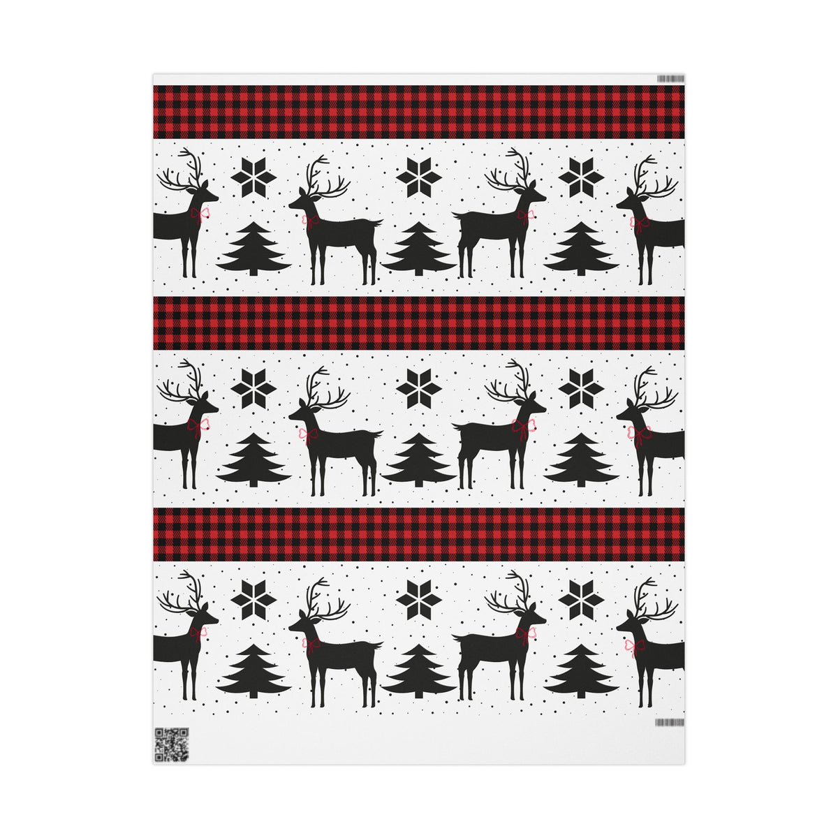 Plaid Tidings! Deer & Buffalo Check Christmas Wrapping Paper