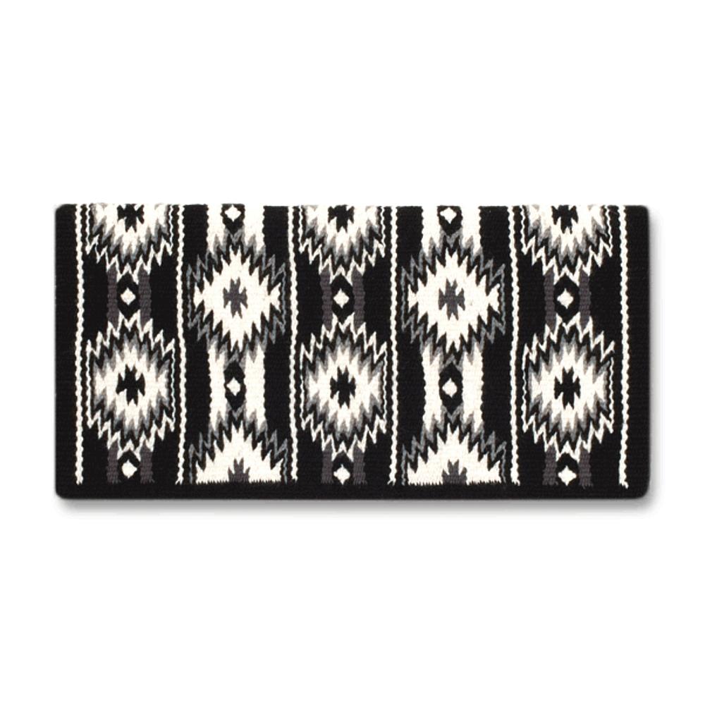 Two X Two 38x34 New Zealand Wool Saddle Blanket BLACK WHITE GREY