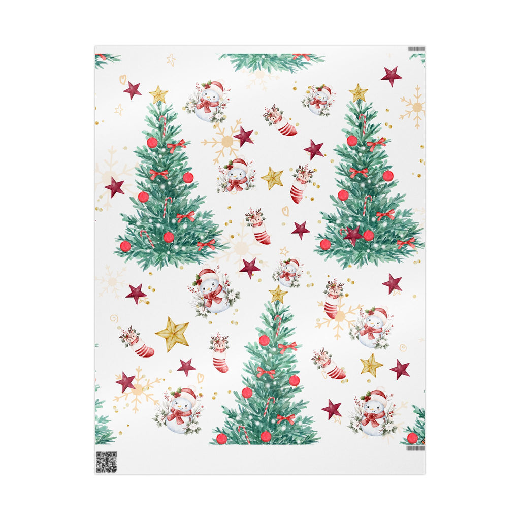 Snowmen & Evergreen Wishes Christmas Wrapping Paper