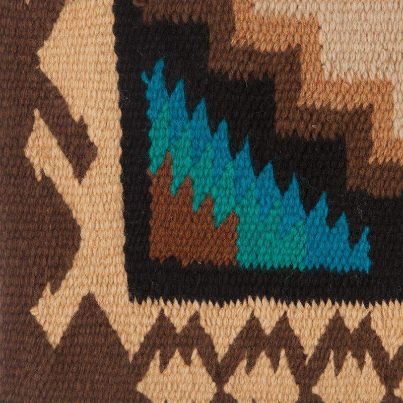 1438-4 Mayatex Haymaker Wool Blanket-38x34 BLACK CREAM SAND