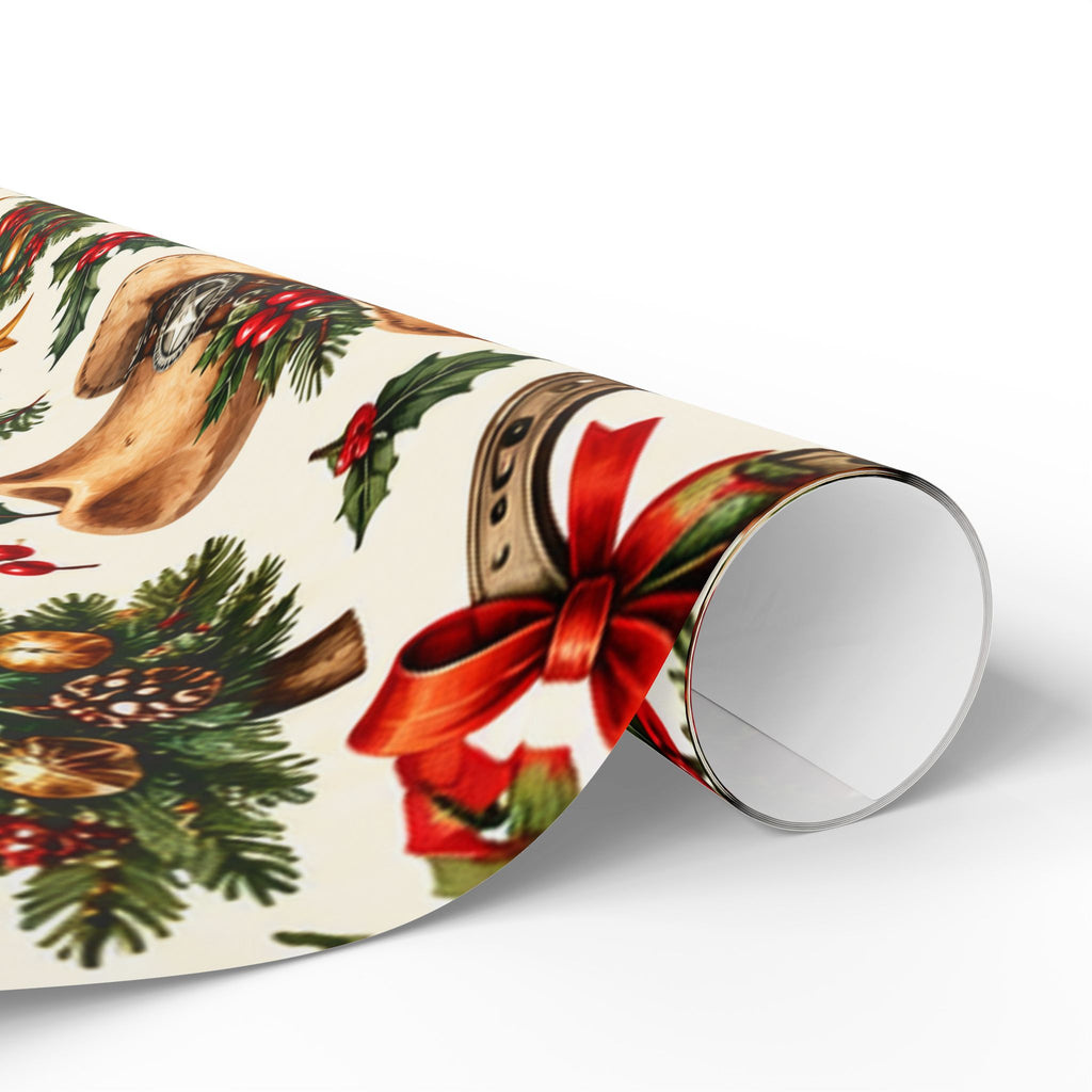 Christmas Hats & Horseshoes Wrapping Paper