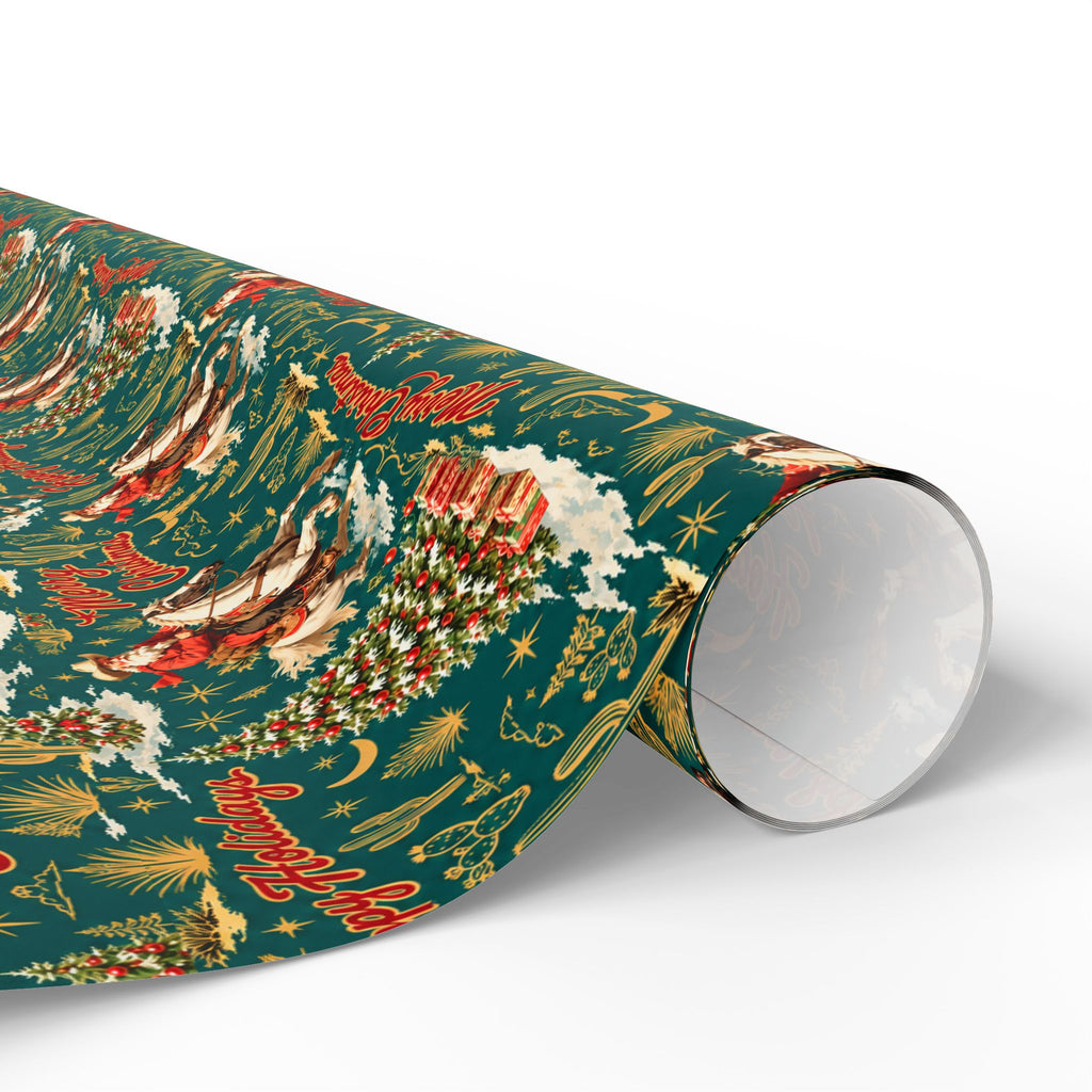 Cowboy Santa Western Christmas Wrapping Paper