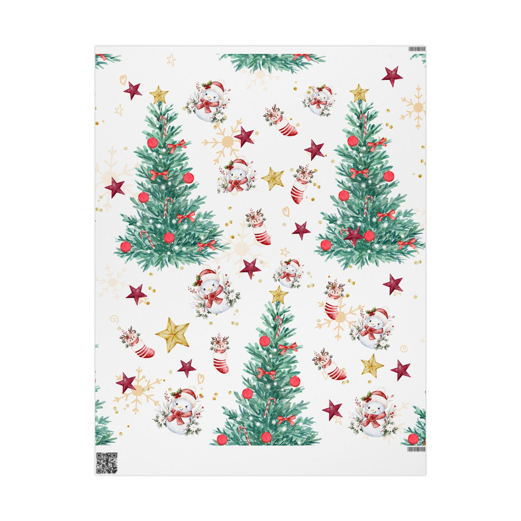 Snowmen & Evergreen Wishes Christmas Wrapping Paper