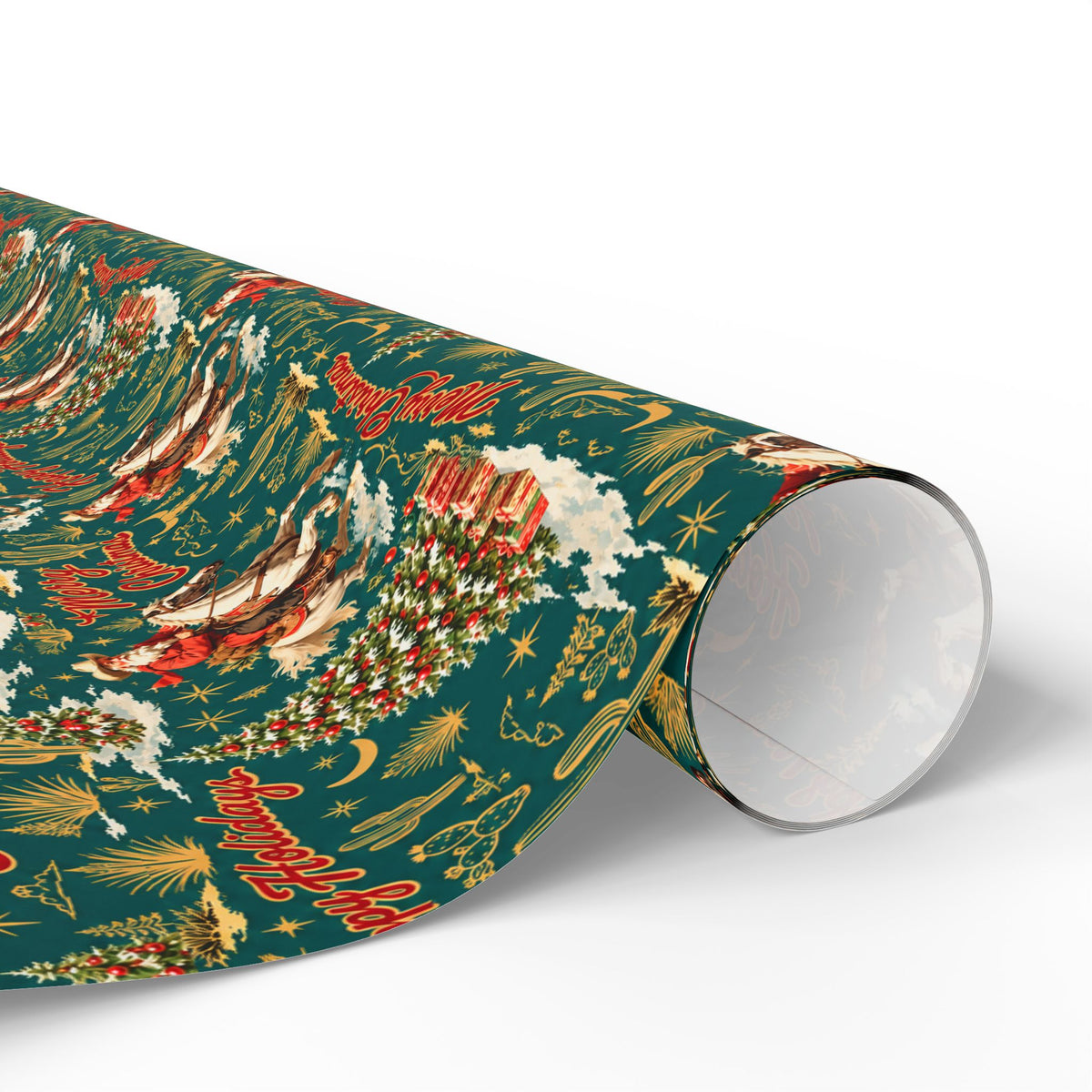 Cowboy Santa Western Christmas Wrapping Paper