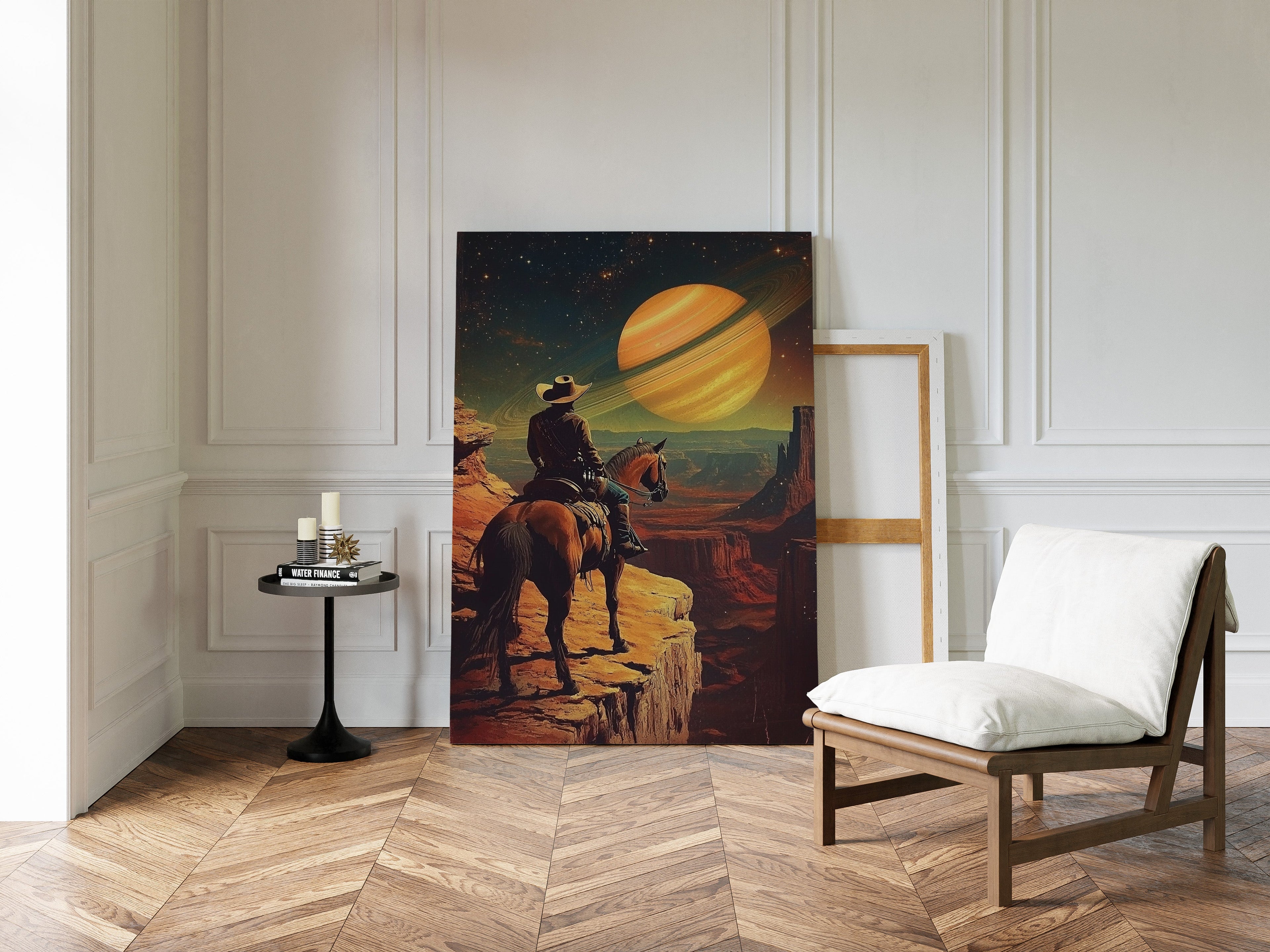 Cosmic Cowboy Canvas – Western Sci-Fi Wall Art