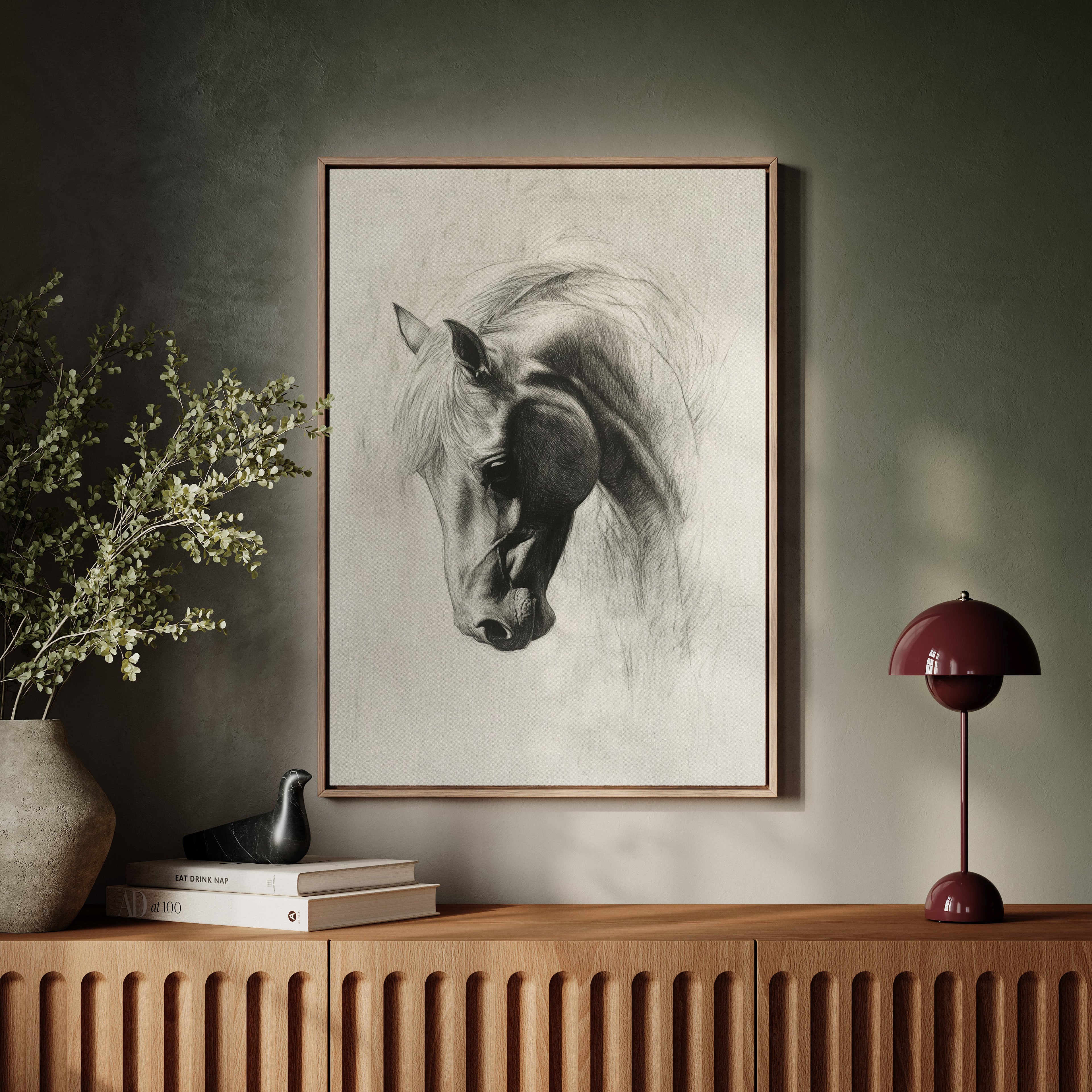 Horse Pencil Drawing – Western Equine Wall Art