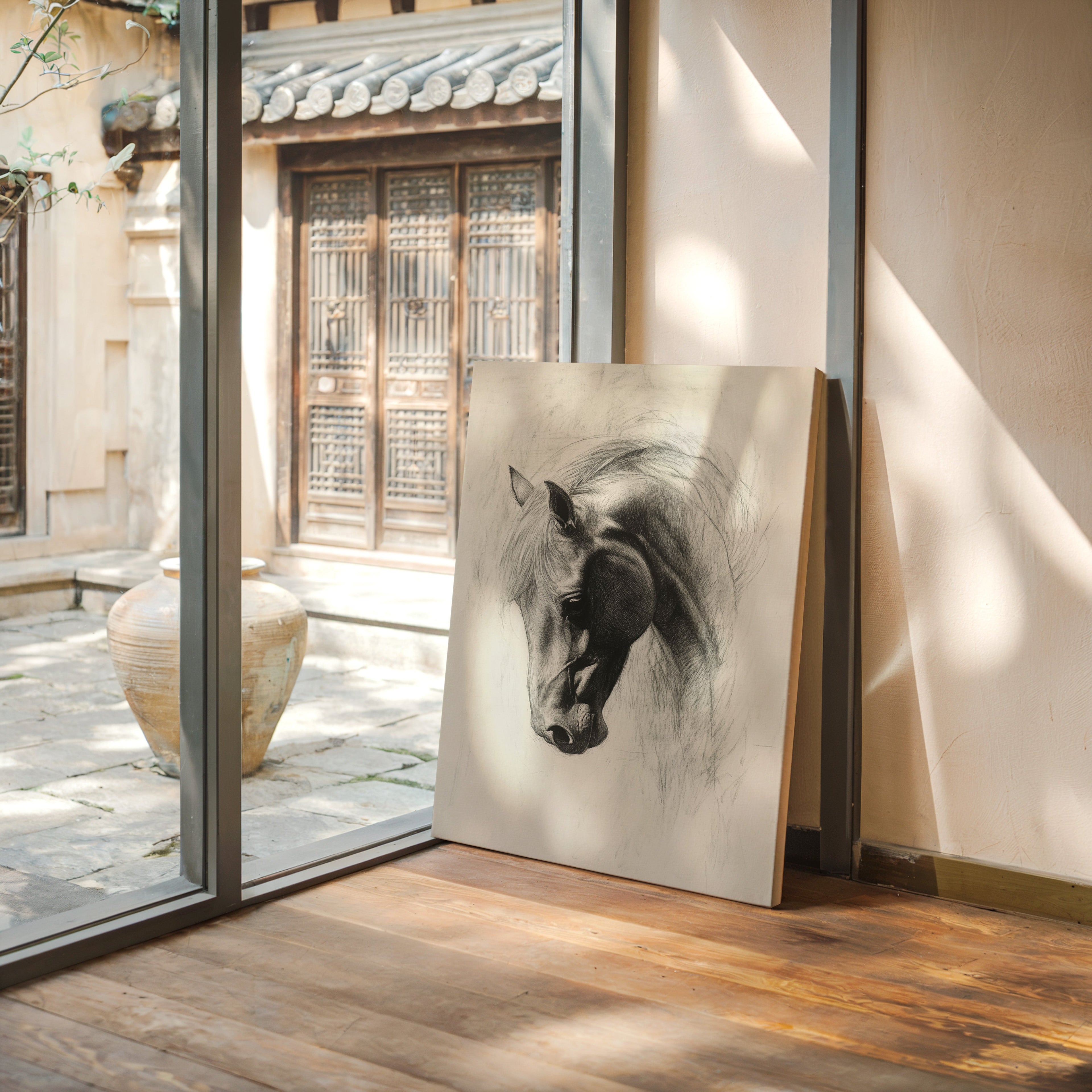 Horse Pencil Drawing – Western Equine Wall Art