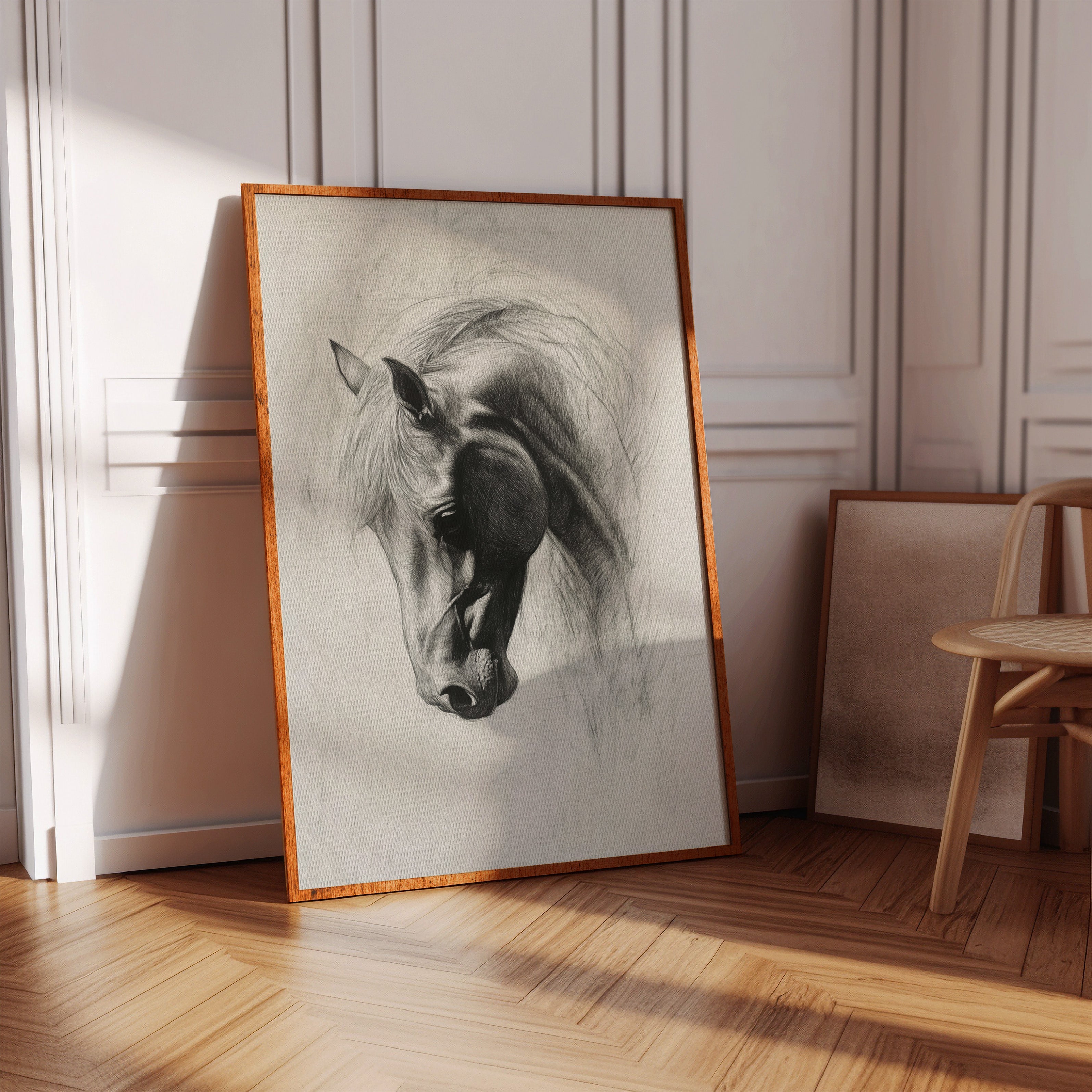 Horse Pencil Drawing – Western Equine Wall Art