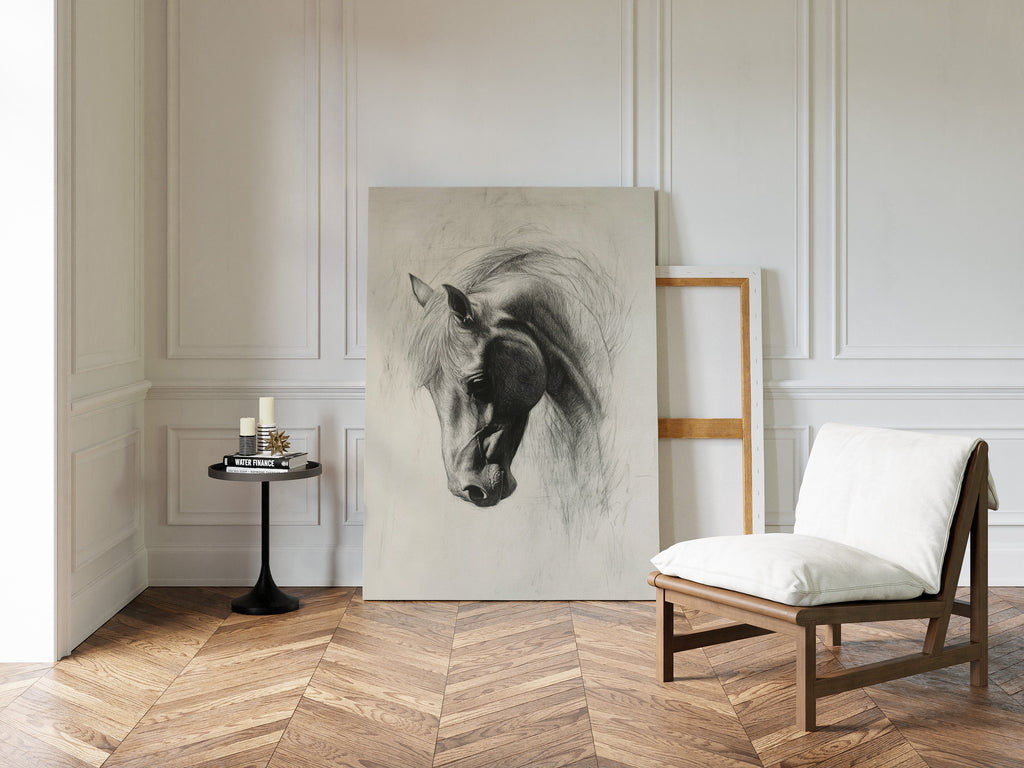 Horse Pencil Drawing – Western Equine Wall Art