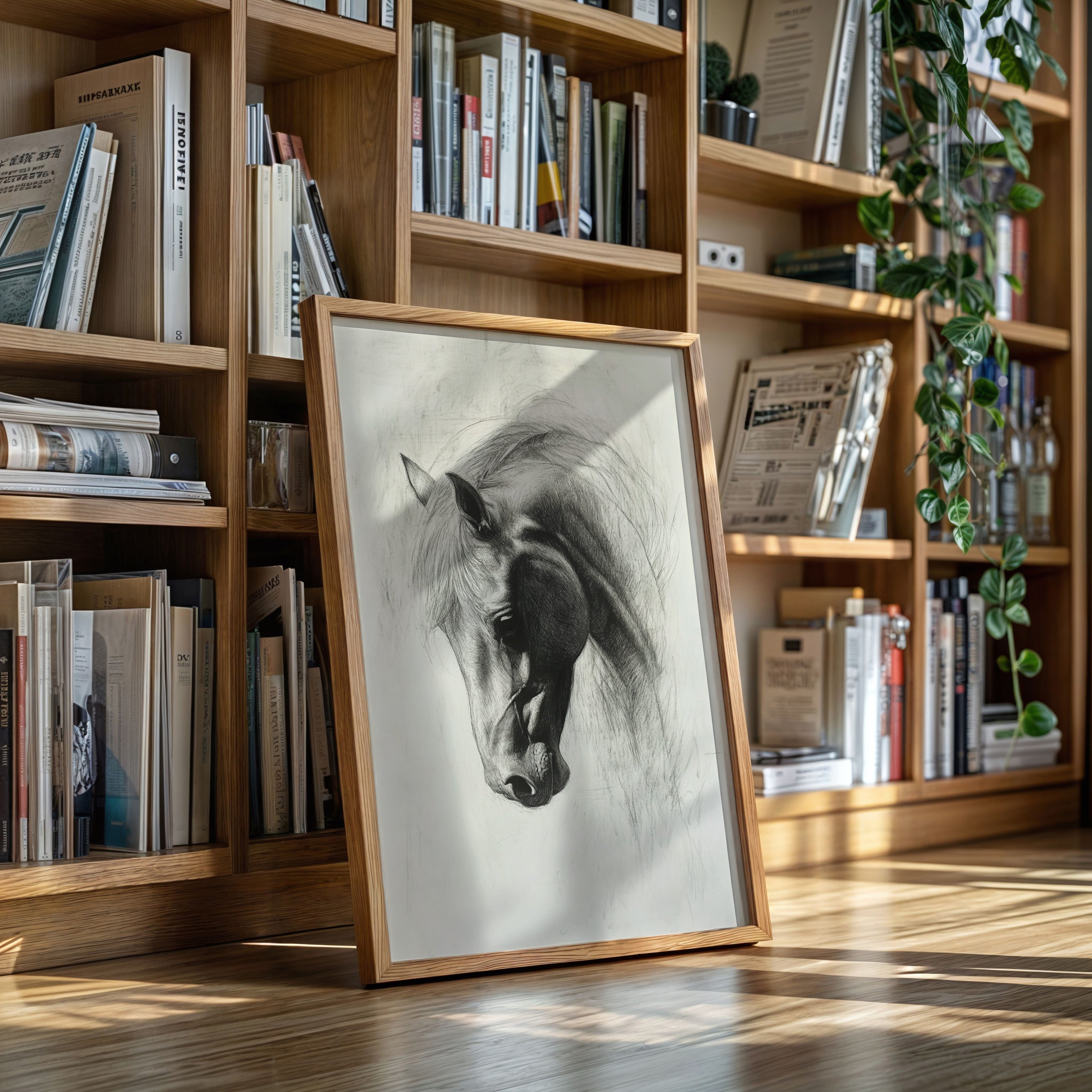 Horse Pencil Drawing – Western Equine Wall Art