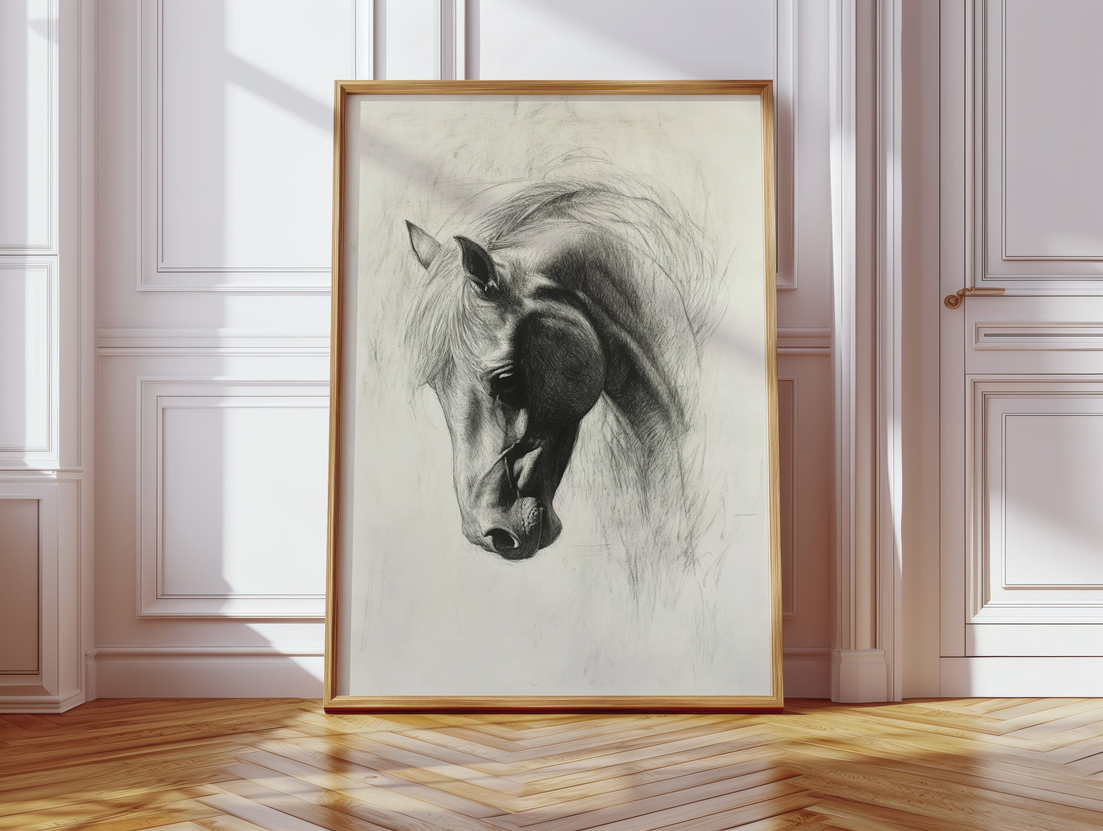 Horse Pencil Drawing – Western Equine Wall Art