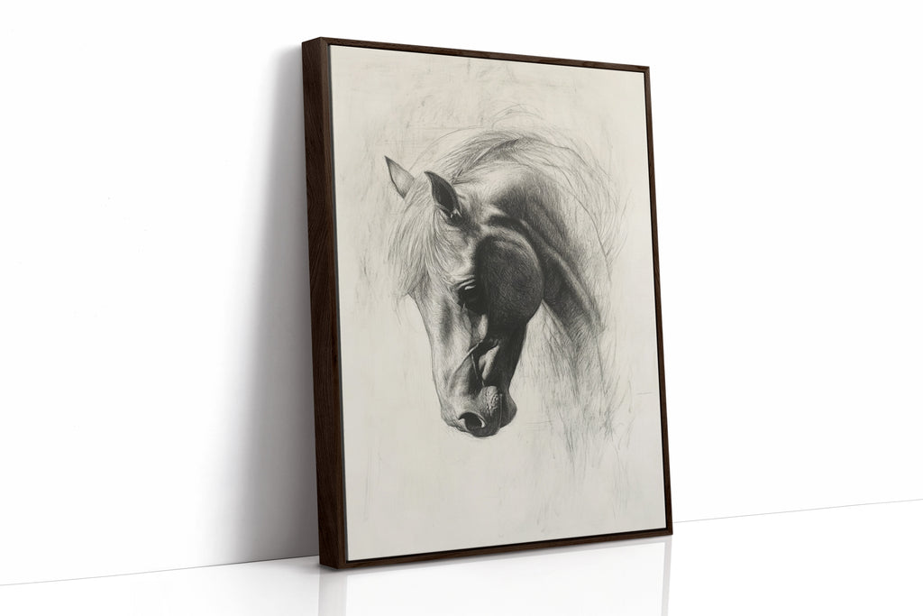 Horse Pencil Drawing – Western Equine Wall Art