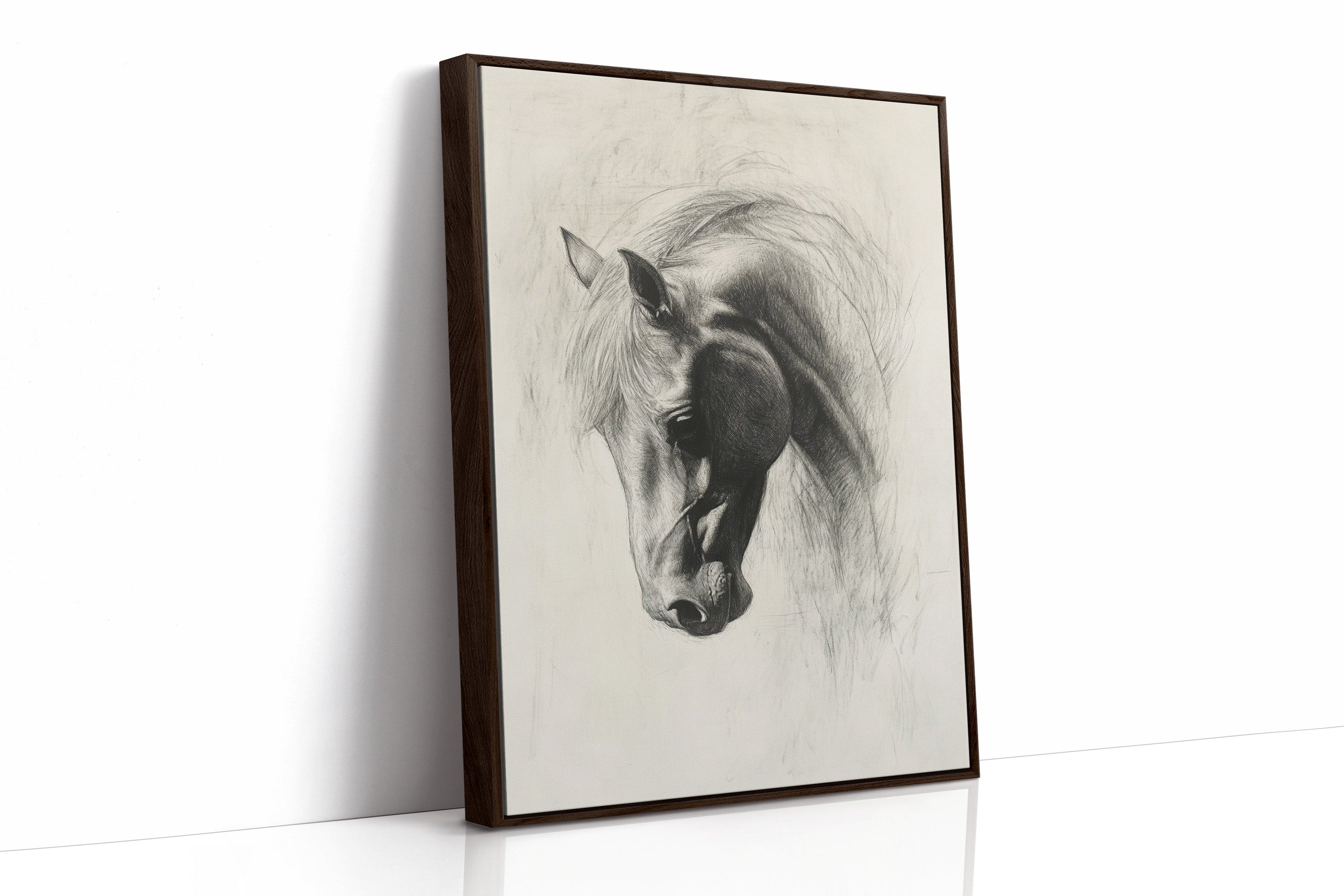 Horse Pencil Drawing – Western Equine Wall Art